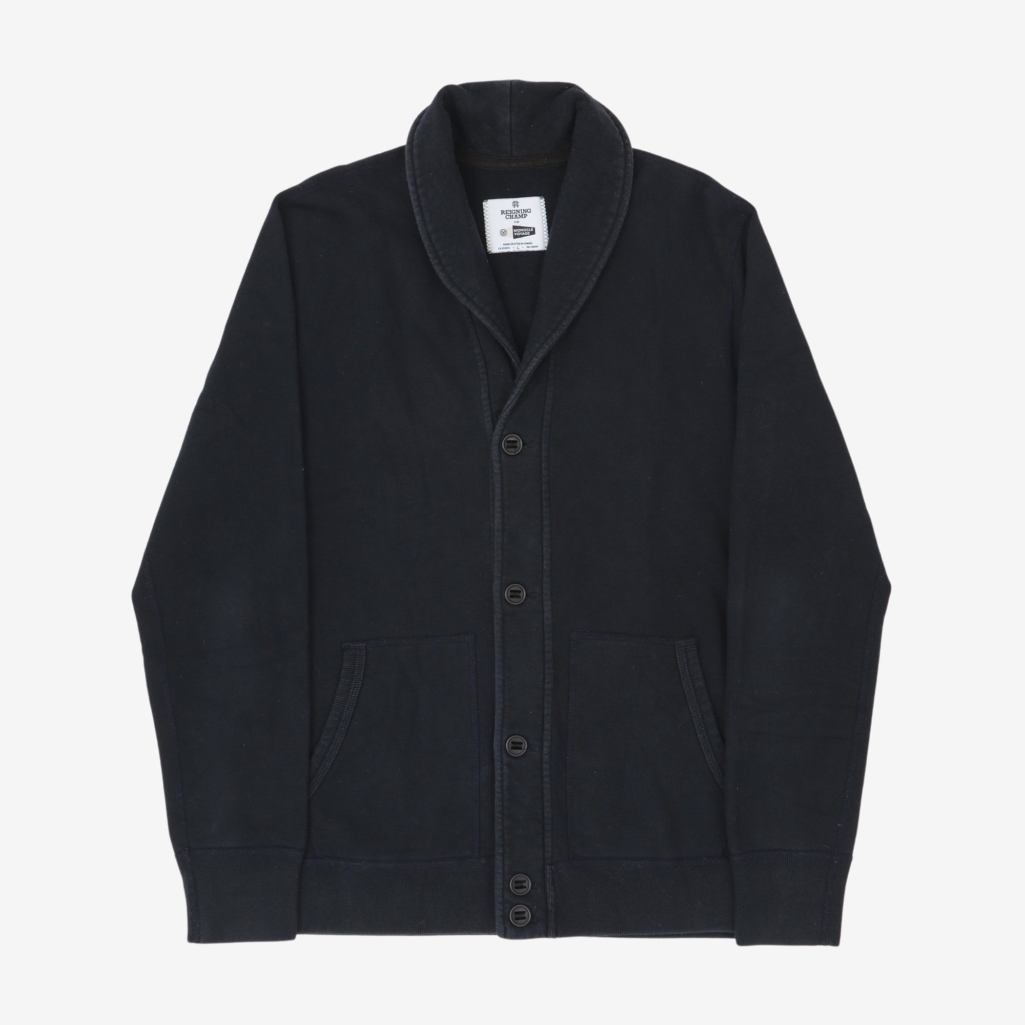Shawl Collar Loopback Jersey Cardigan
