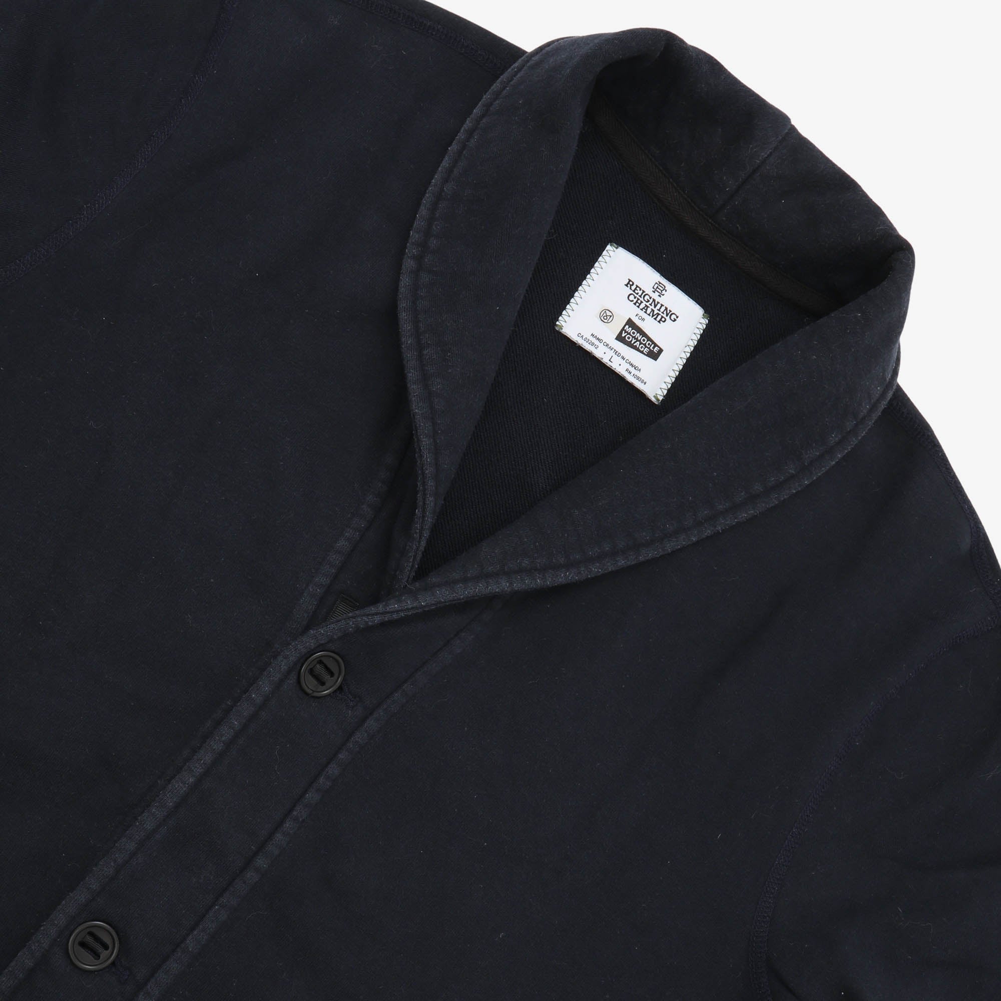 Shawl Collar Loopback Jersey Cardigan