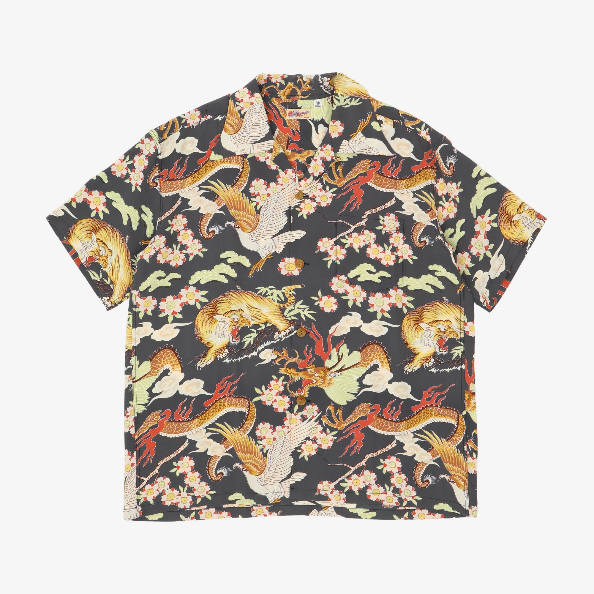 Hawaiian Shirt (Black Tiger & Dragon)
