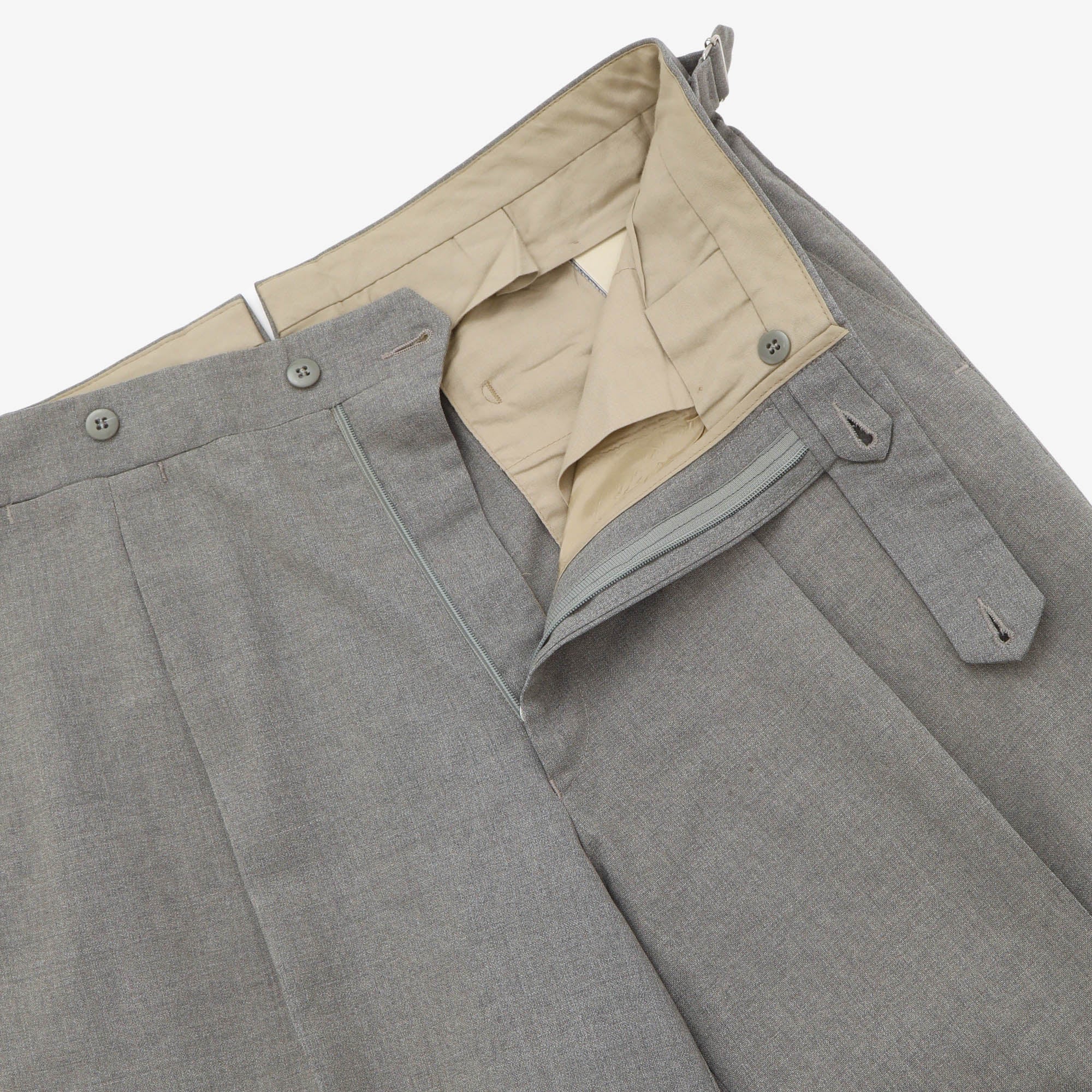 3 Ply Wool Pleated Trousers (32W X 28L)