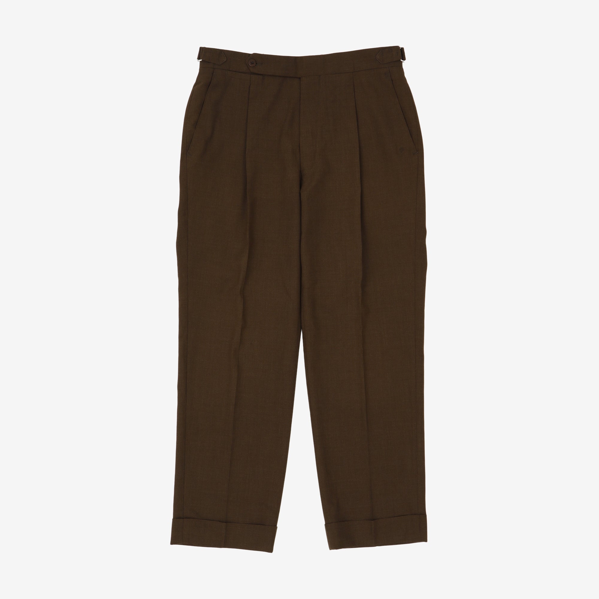 3 Ply Wool Pleated Trousers (32W X 28L)