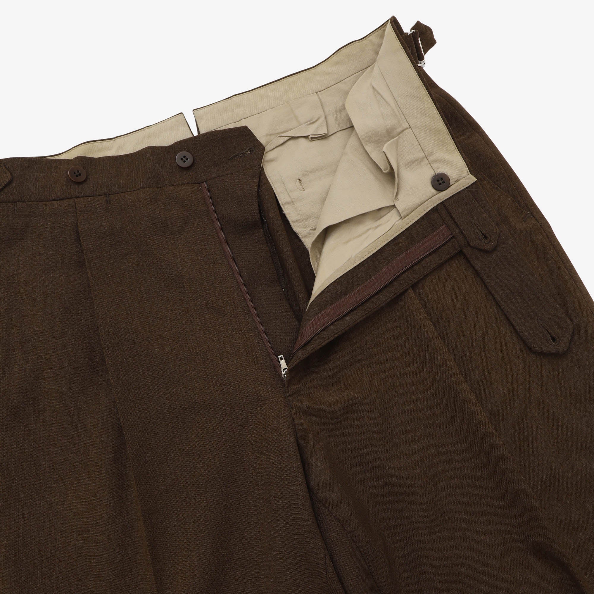 3 Ply Wool Pleated Trousers (32W X 28L)