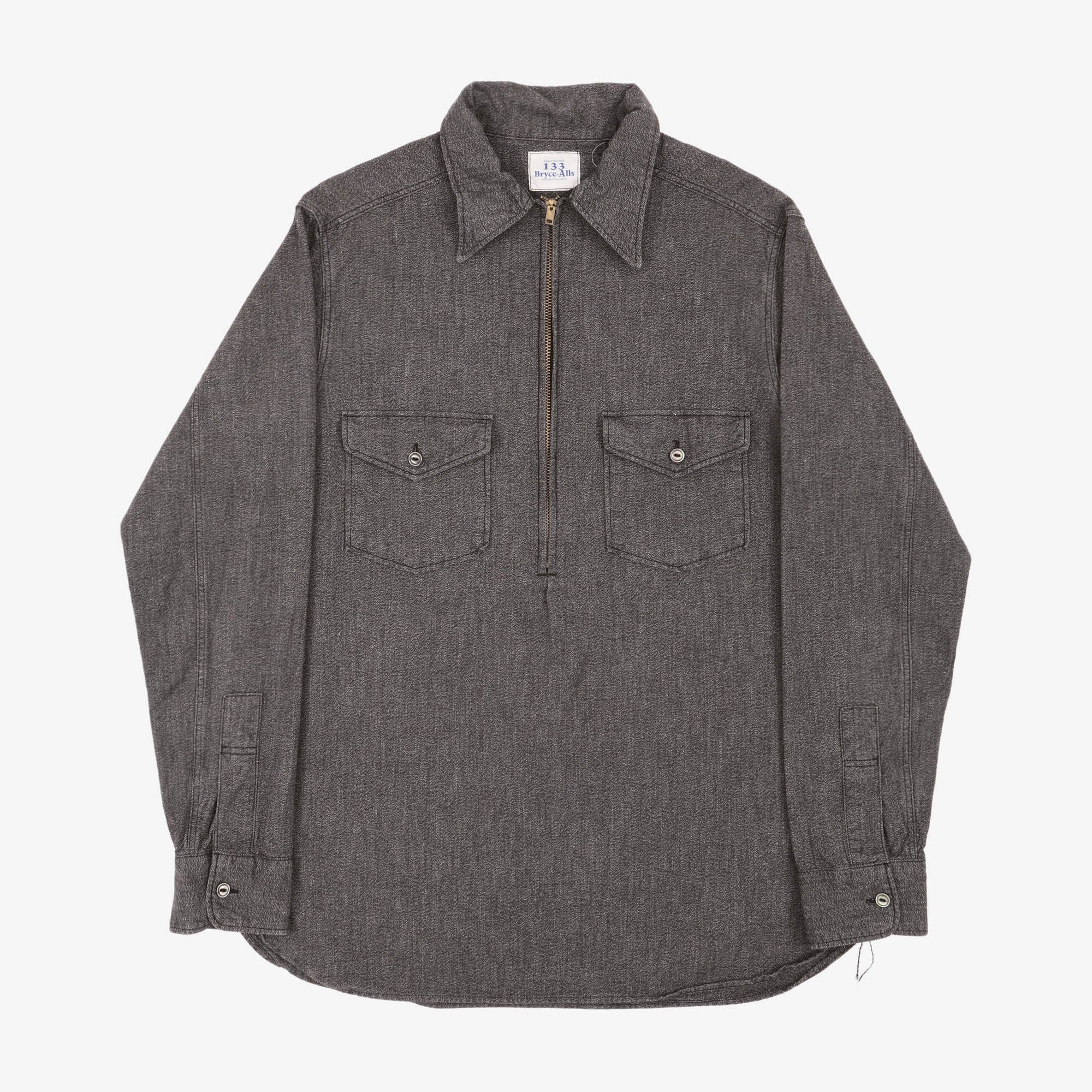 Half Zip Salt & Pepper Shirt