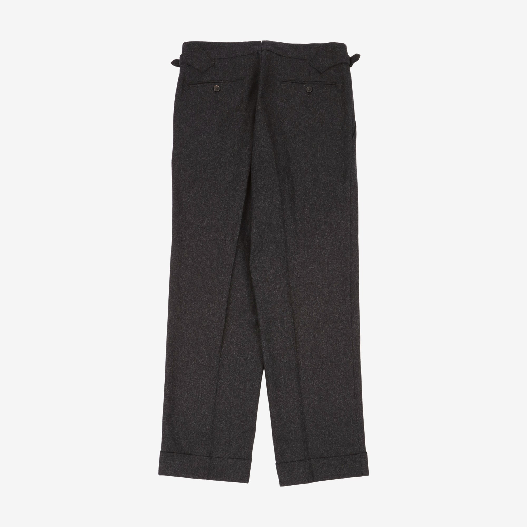 Aleks Wool Flannel Pleated Trousers (32W X 30L)