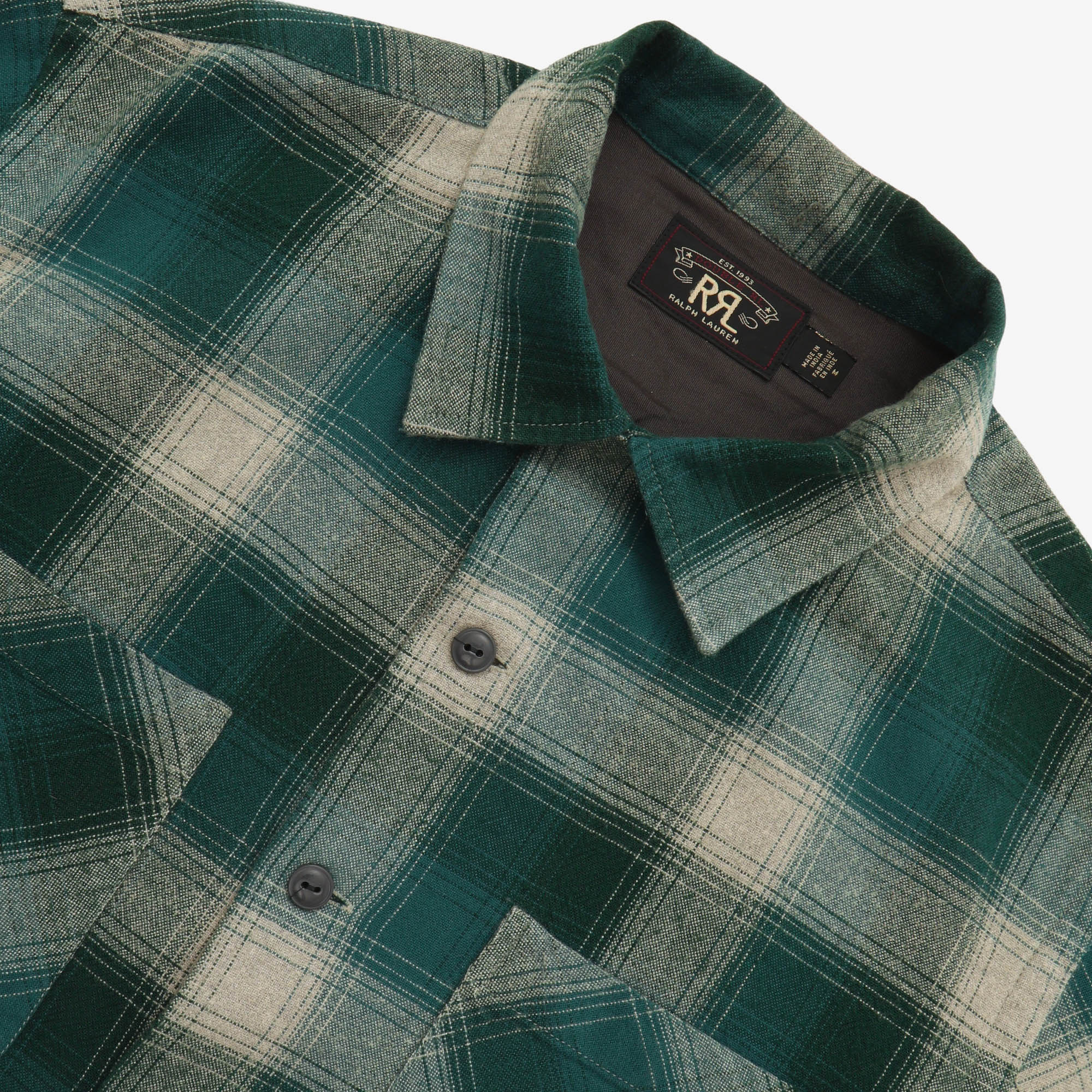 Plaid Brushed Camp Flannel Shirt