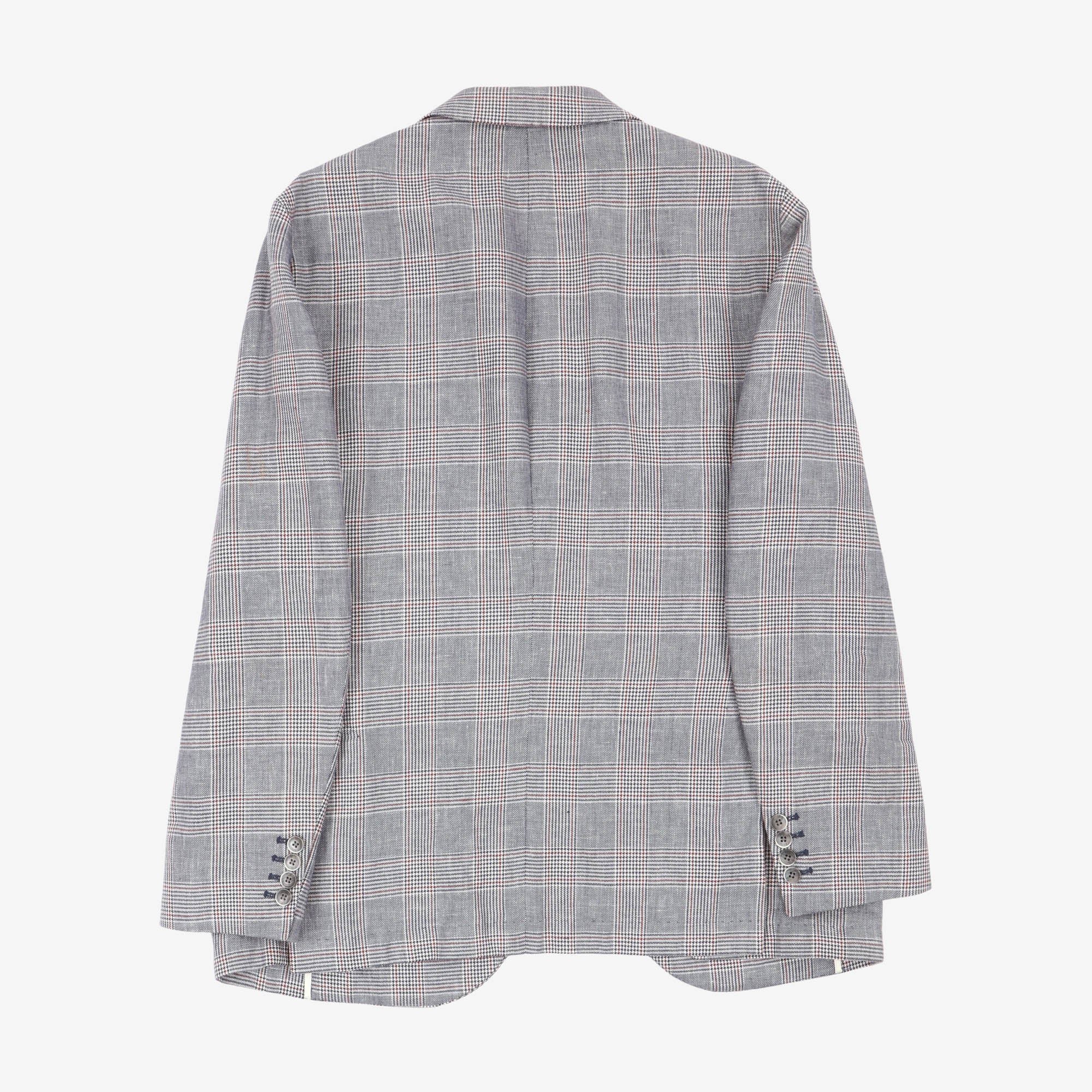 Linen Blend Glen Check Blazer