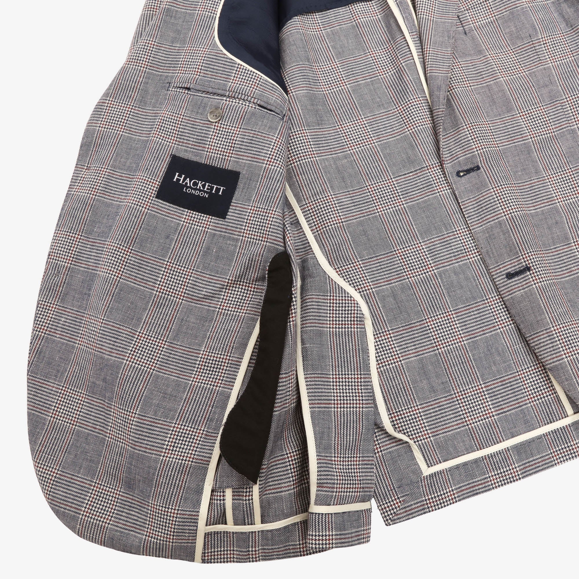 Linen Blend Glen Check Blazer