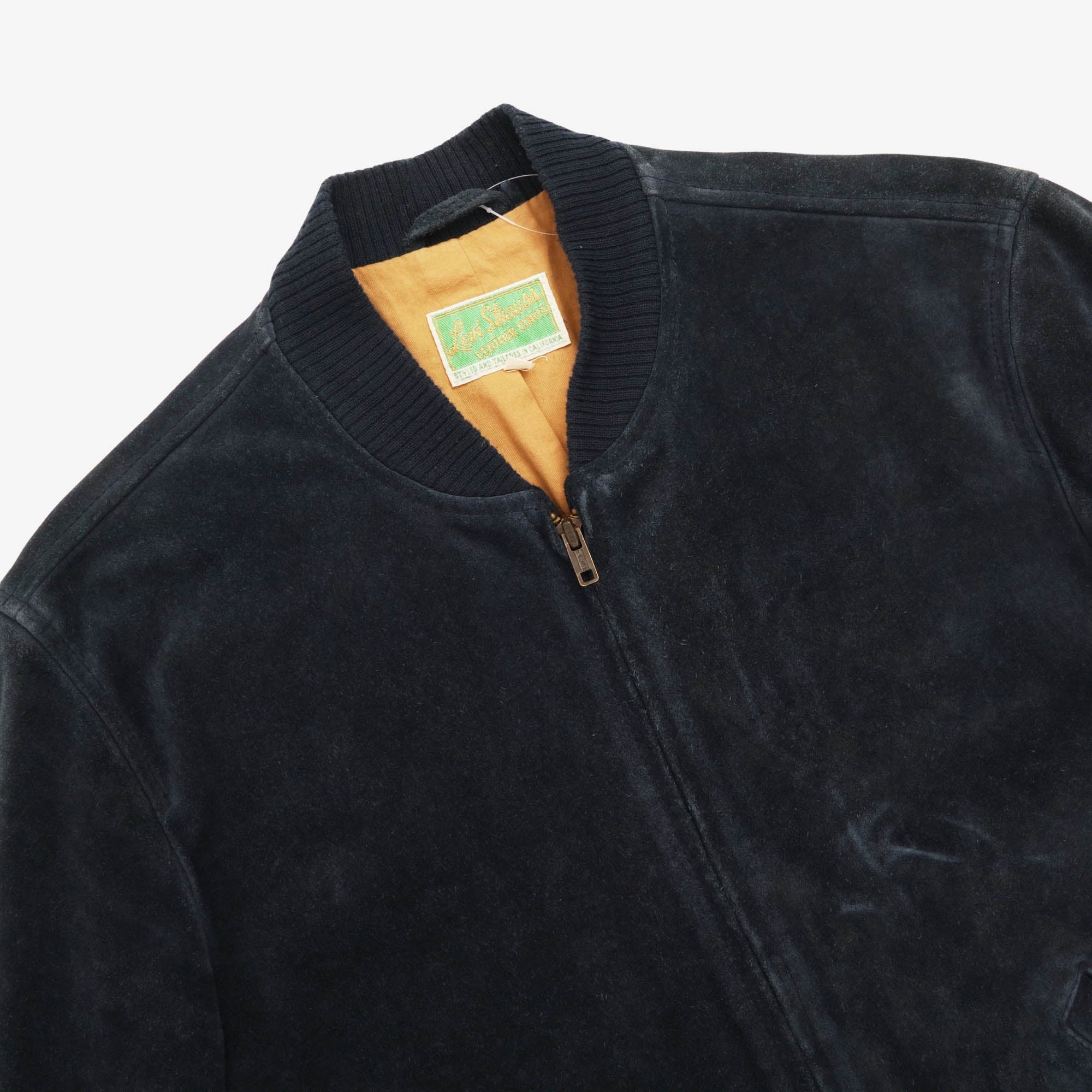 1960s Archival Blue Suede Bomber Jacket