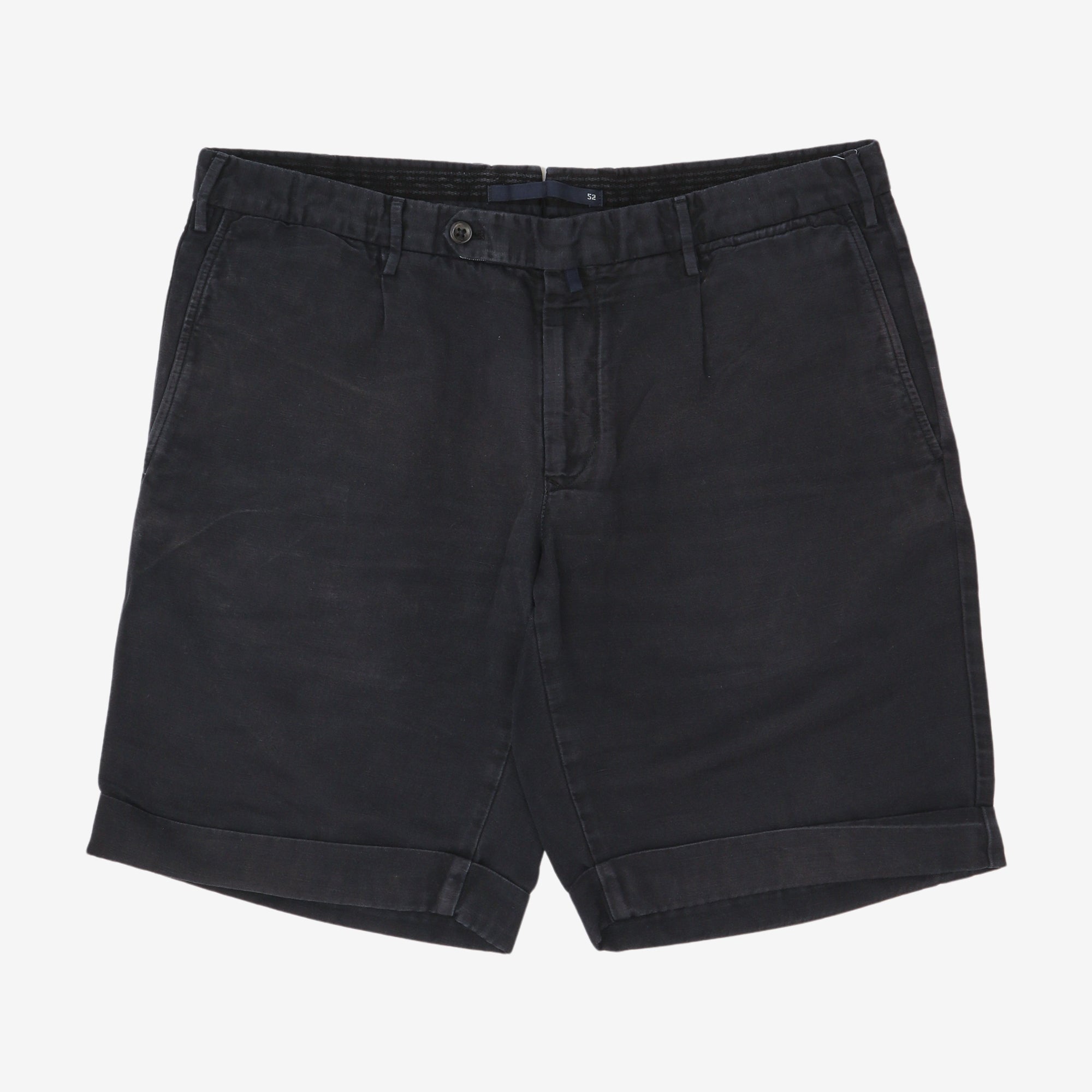 Linen Blend Pleated Shorts (35W)
