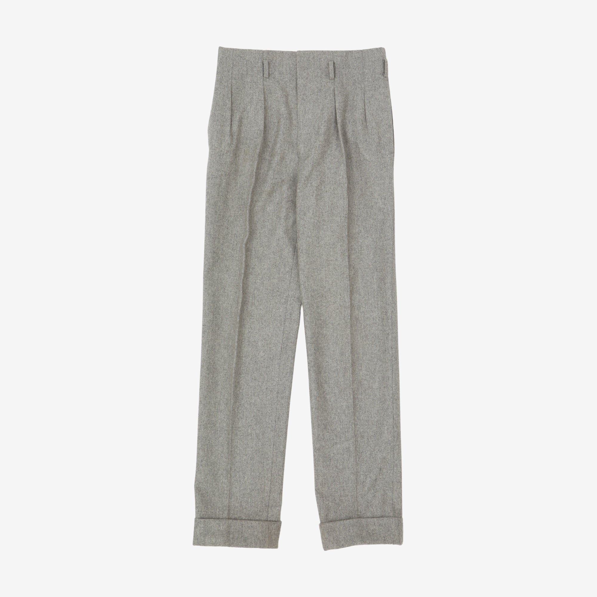 Wool Flannel Pleated Trousers (30W X 32L)