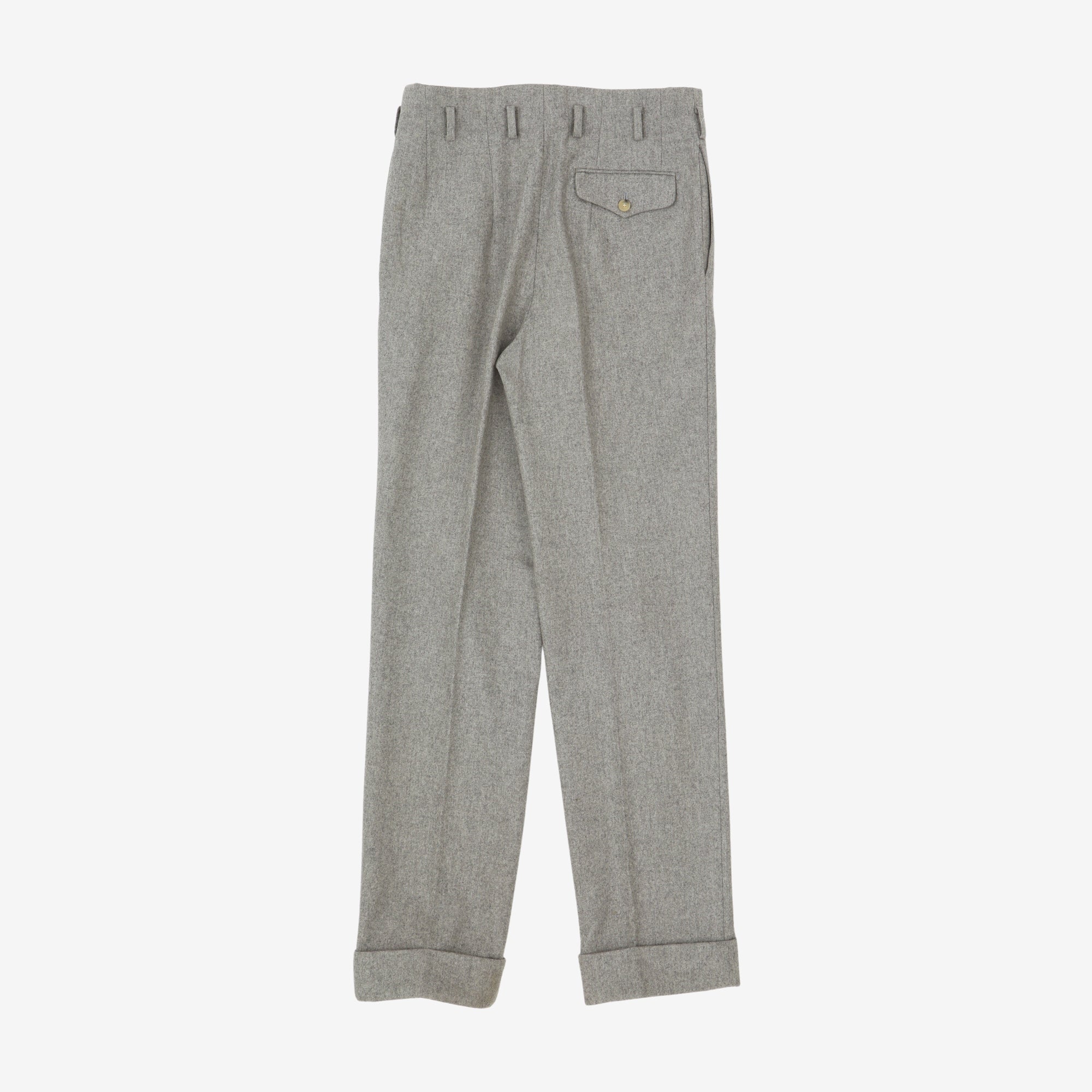 Wool Flannel Pleated Trousers (30W X 32L)