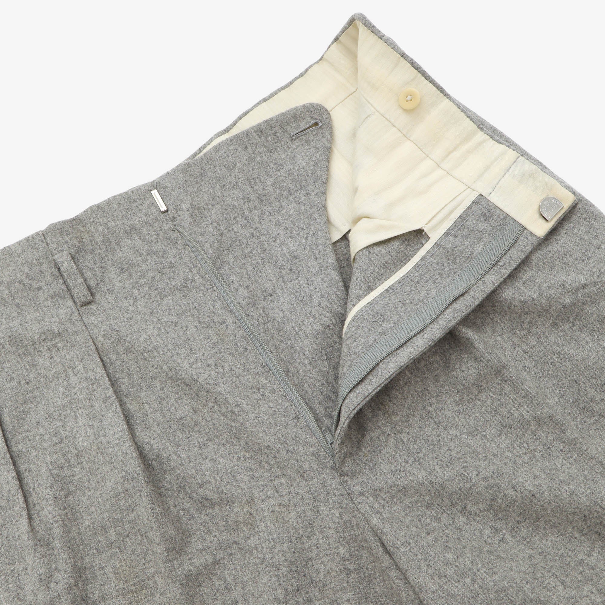 Wool Flannel Pleated Trousers (30W X 32L)