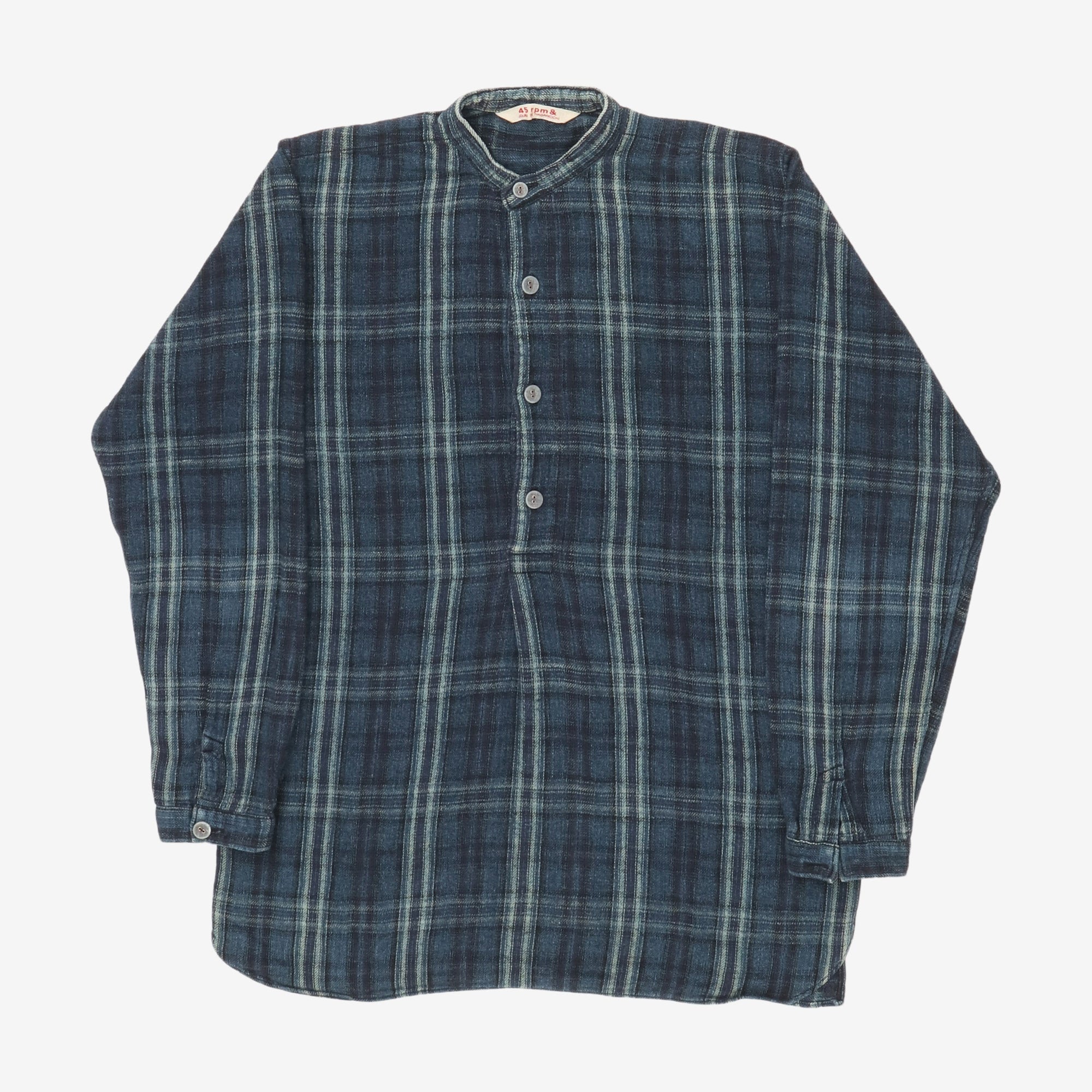 Band Collar Check PO Shirt