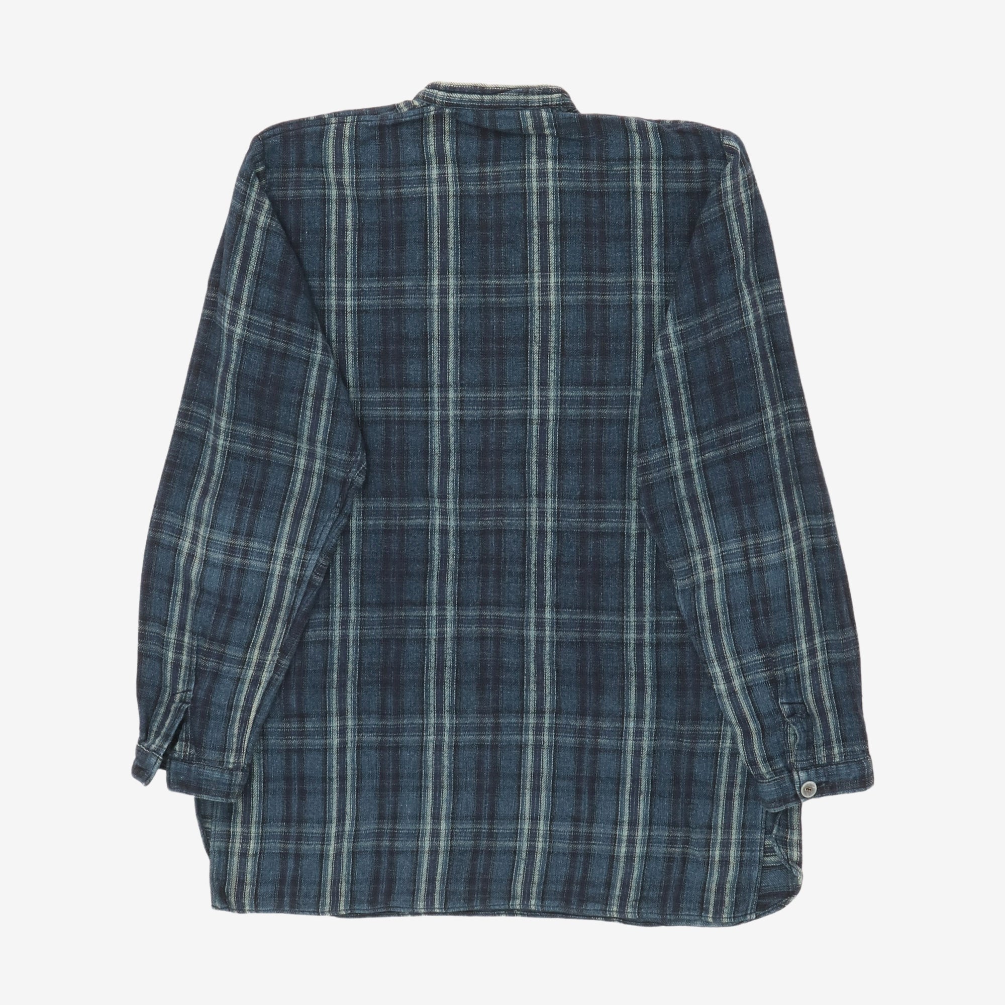 Band Collar Check PO Shirt