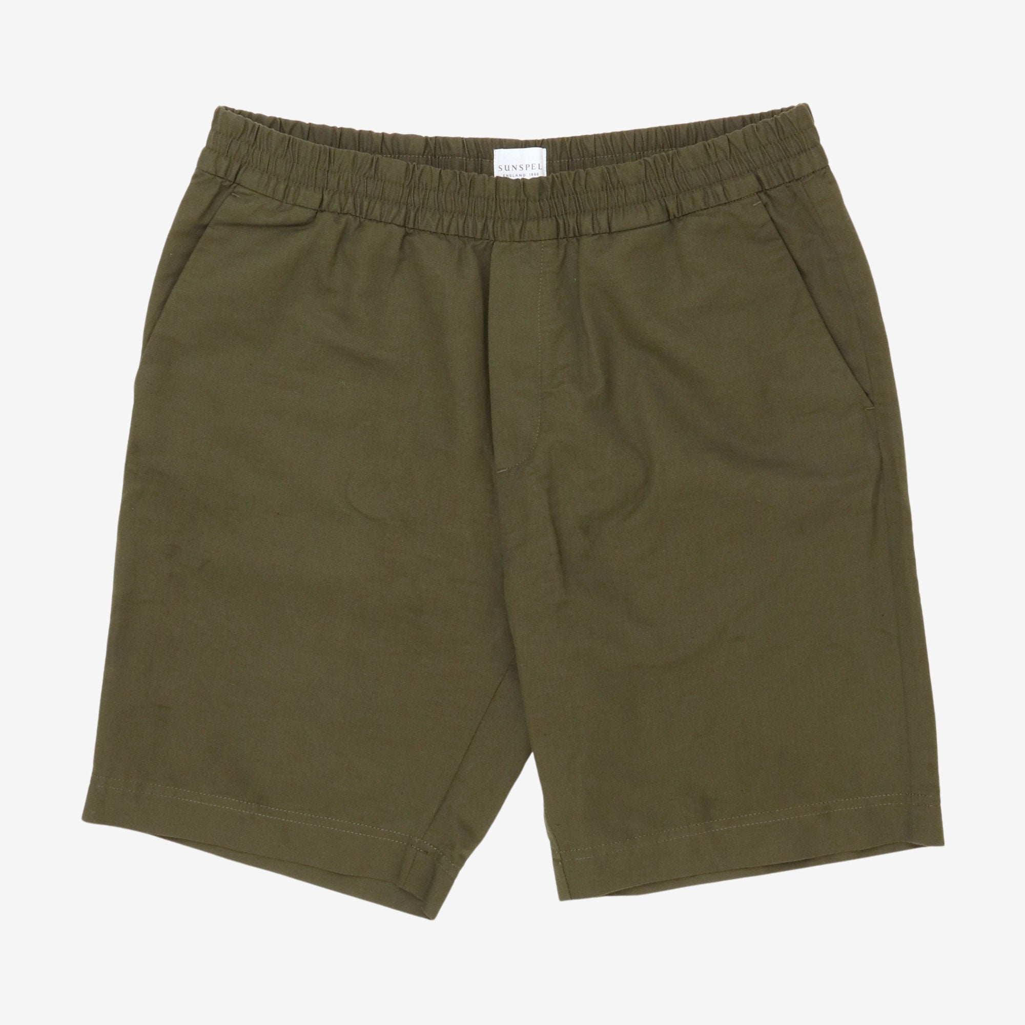 Linen Blend Drawstring Shorts (32W)