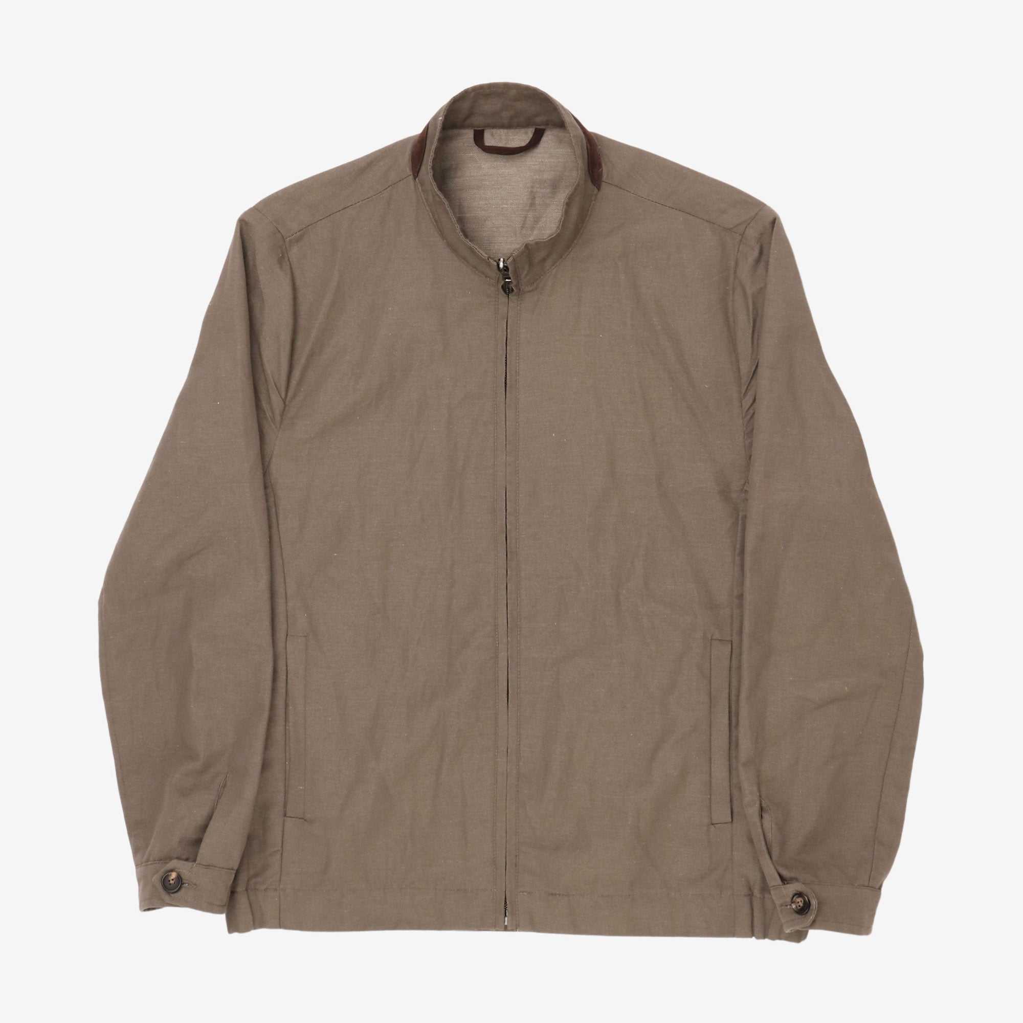 Linen Blend Bomber Jacket
