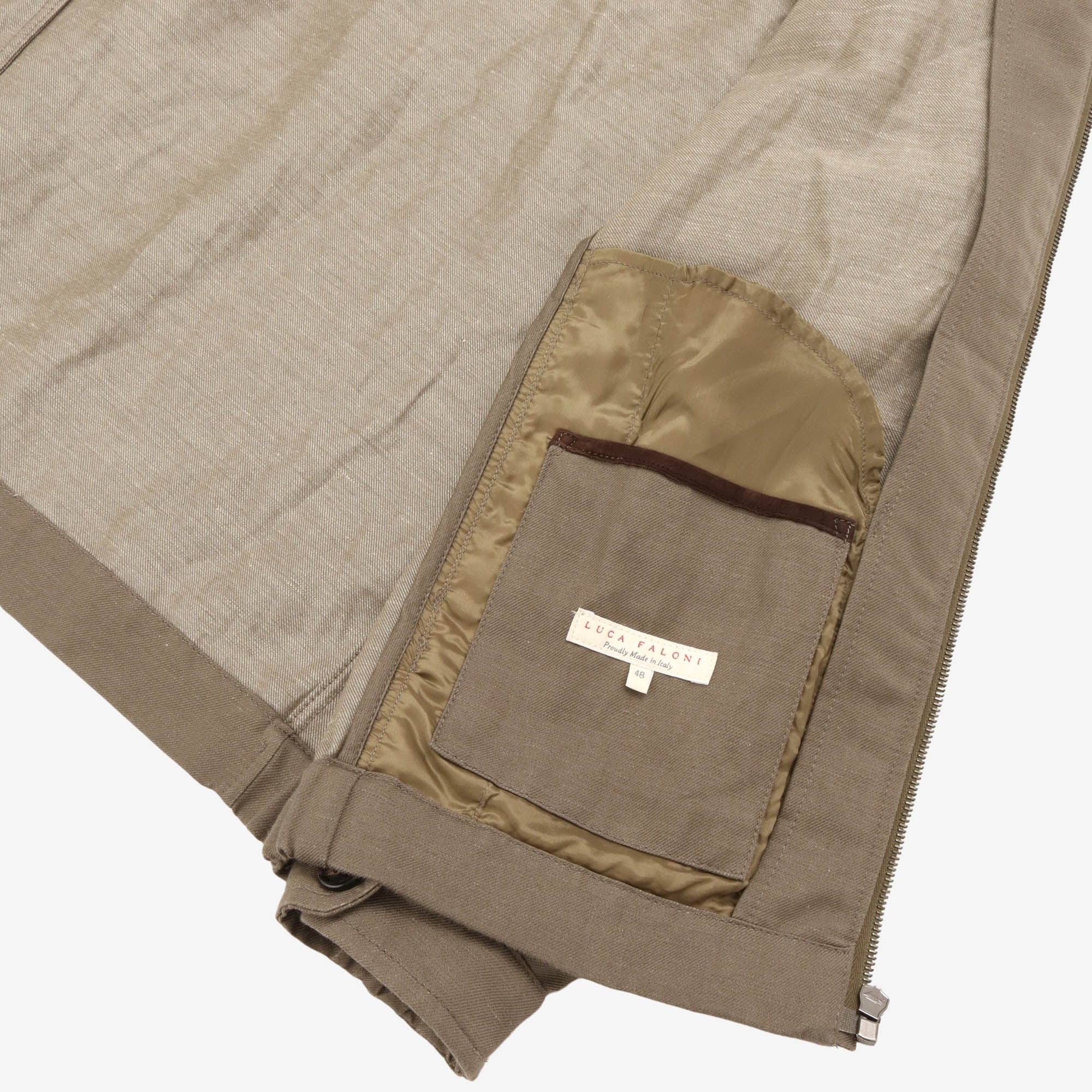 Linen Blend Bomber Jacket