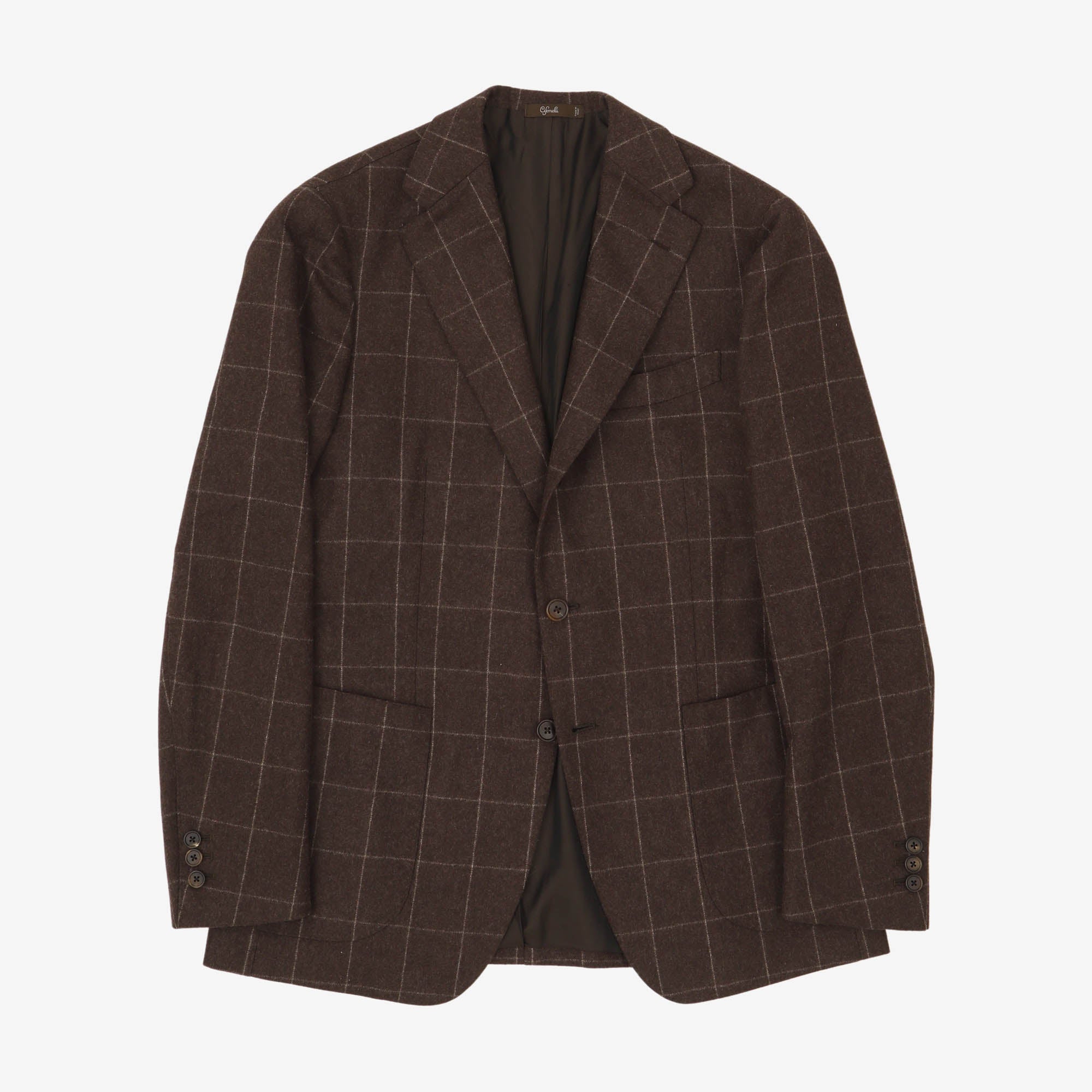 Wool Flannel Check Blazer