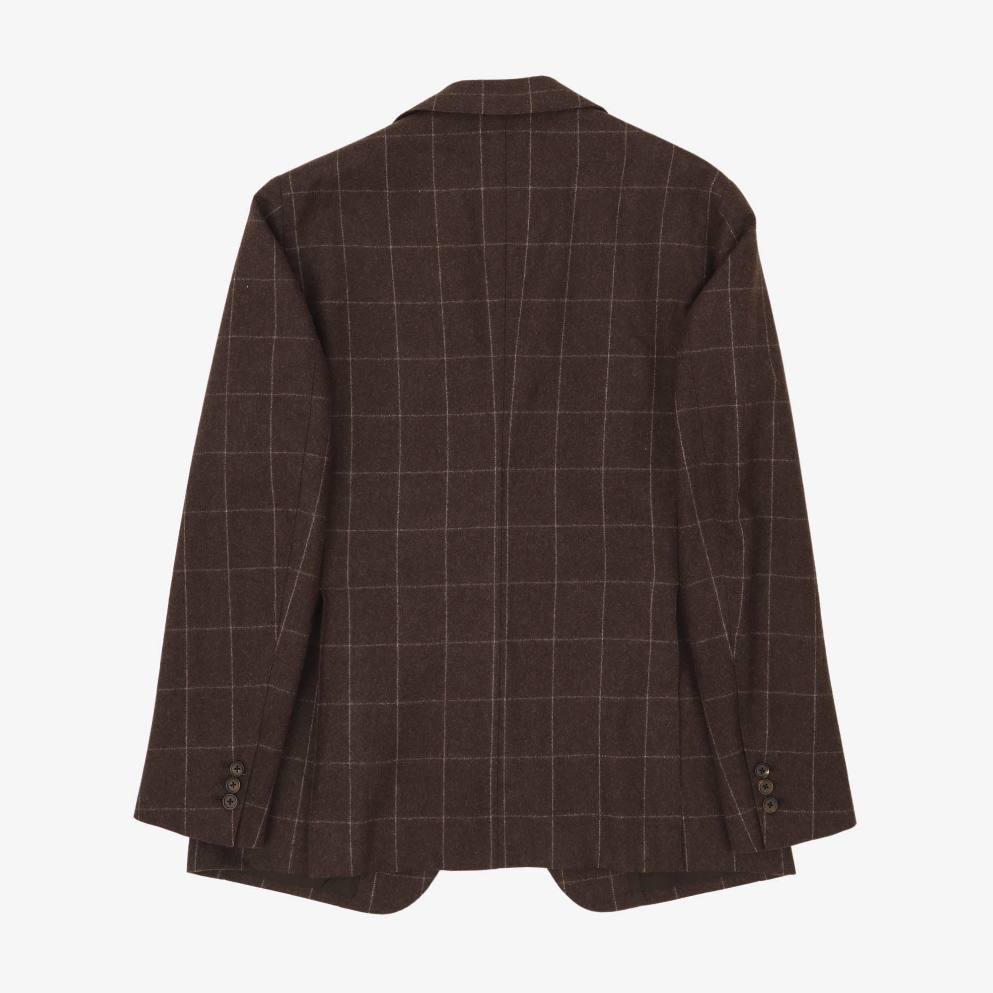 Wool Flannel Check Blazer