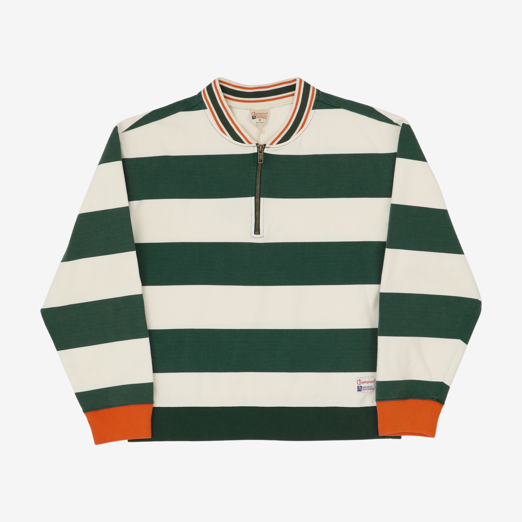 Striped Half Zip Sweatshirt