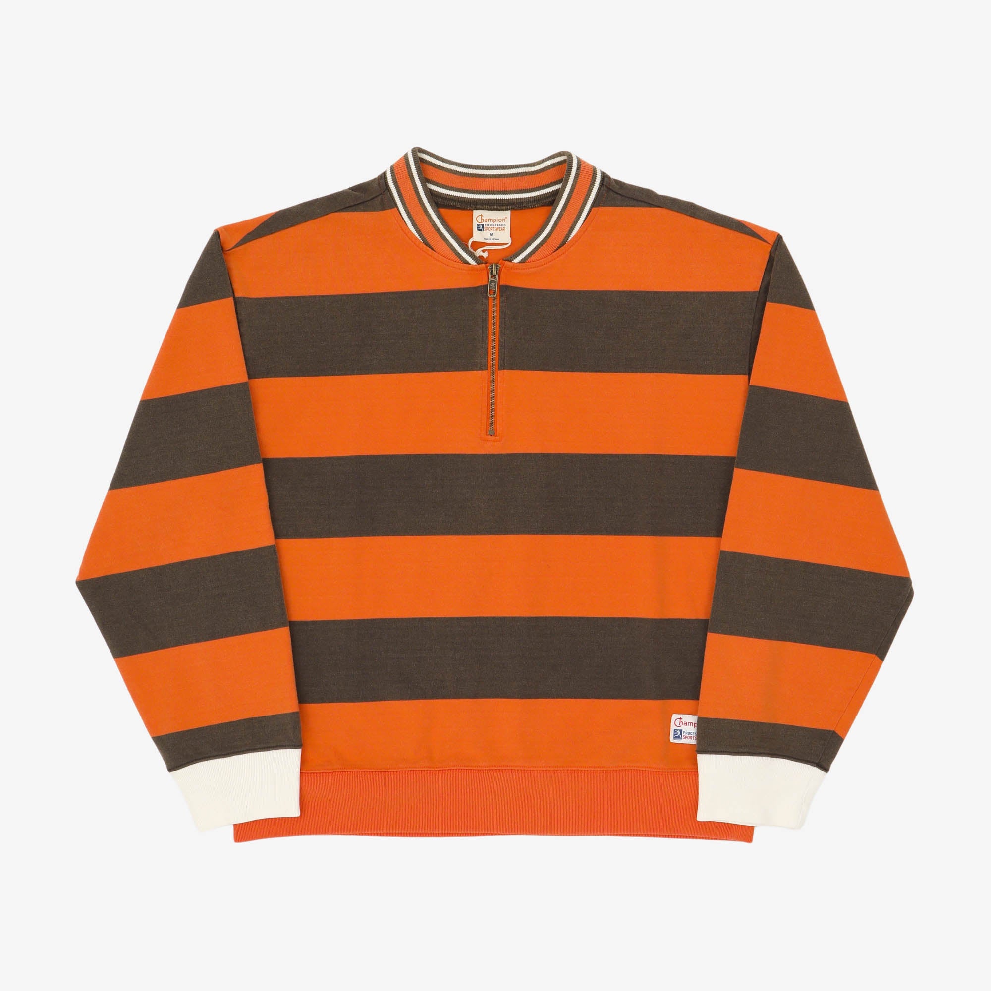 Striped Half Zip Sweatshirt
