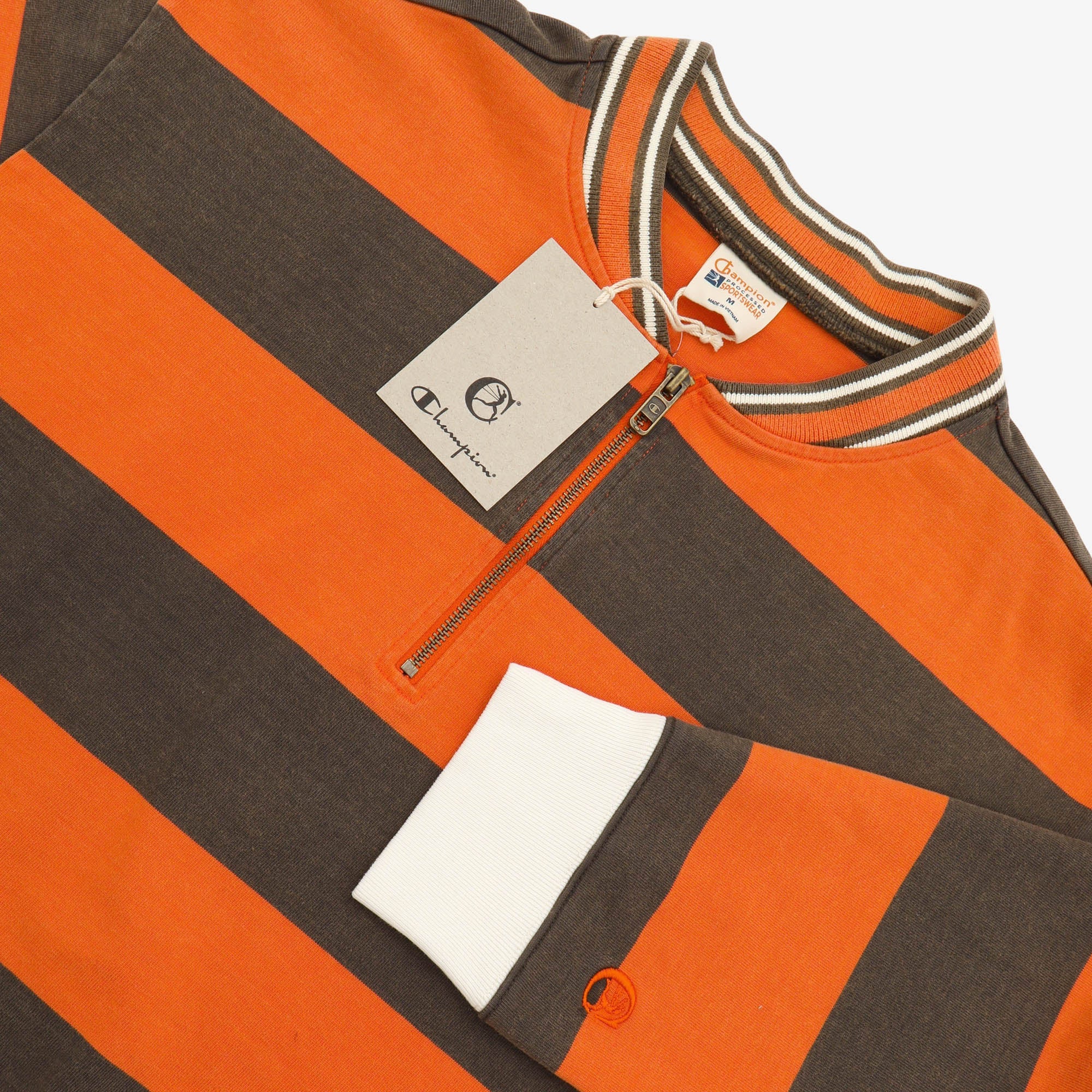 Striped Half Zip Sweatshirt