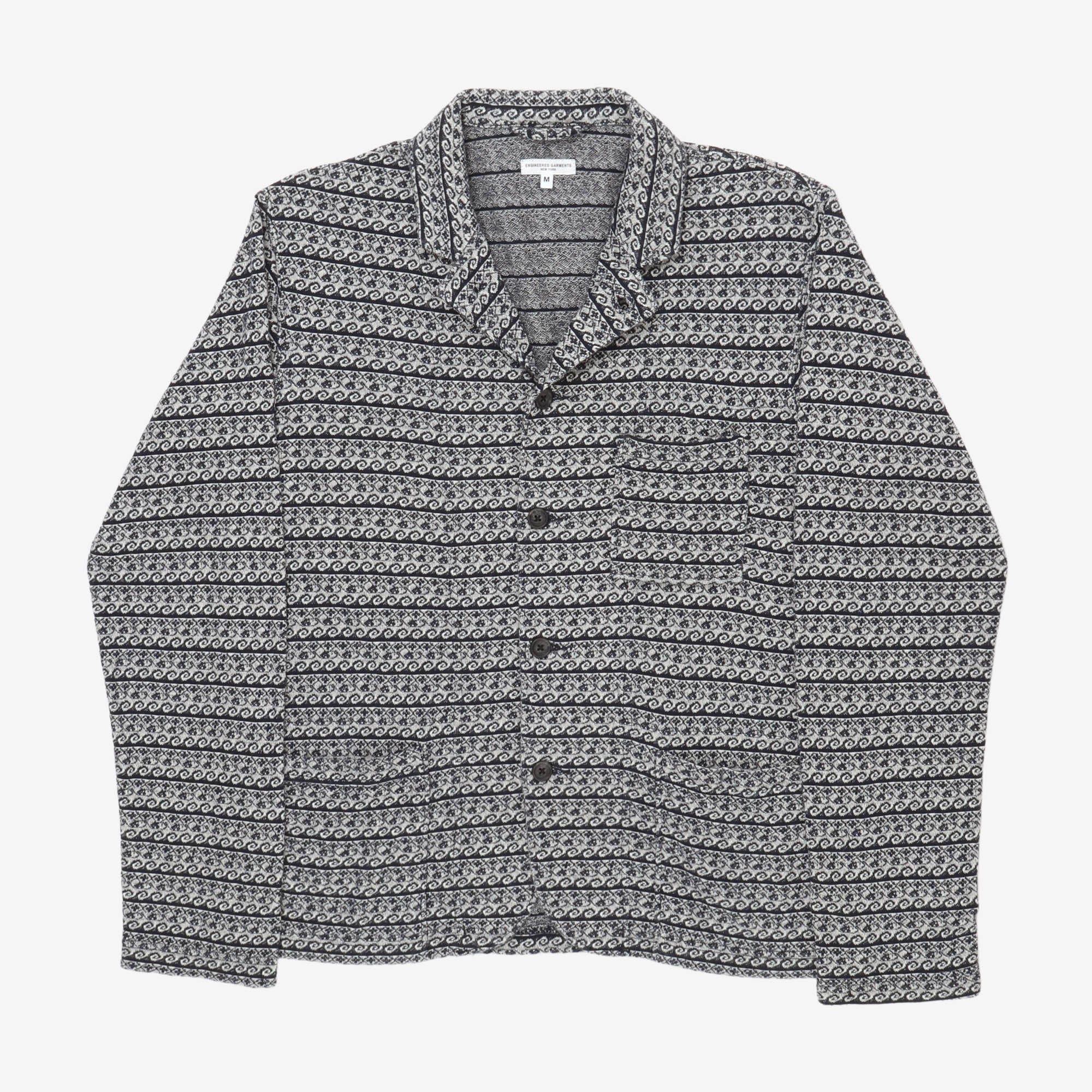 Wave Jacquard Knit Jacket