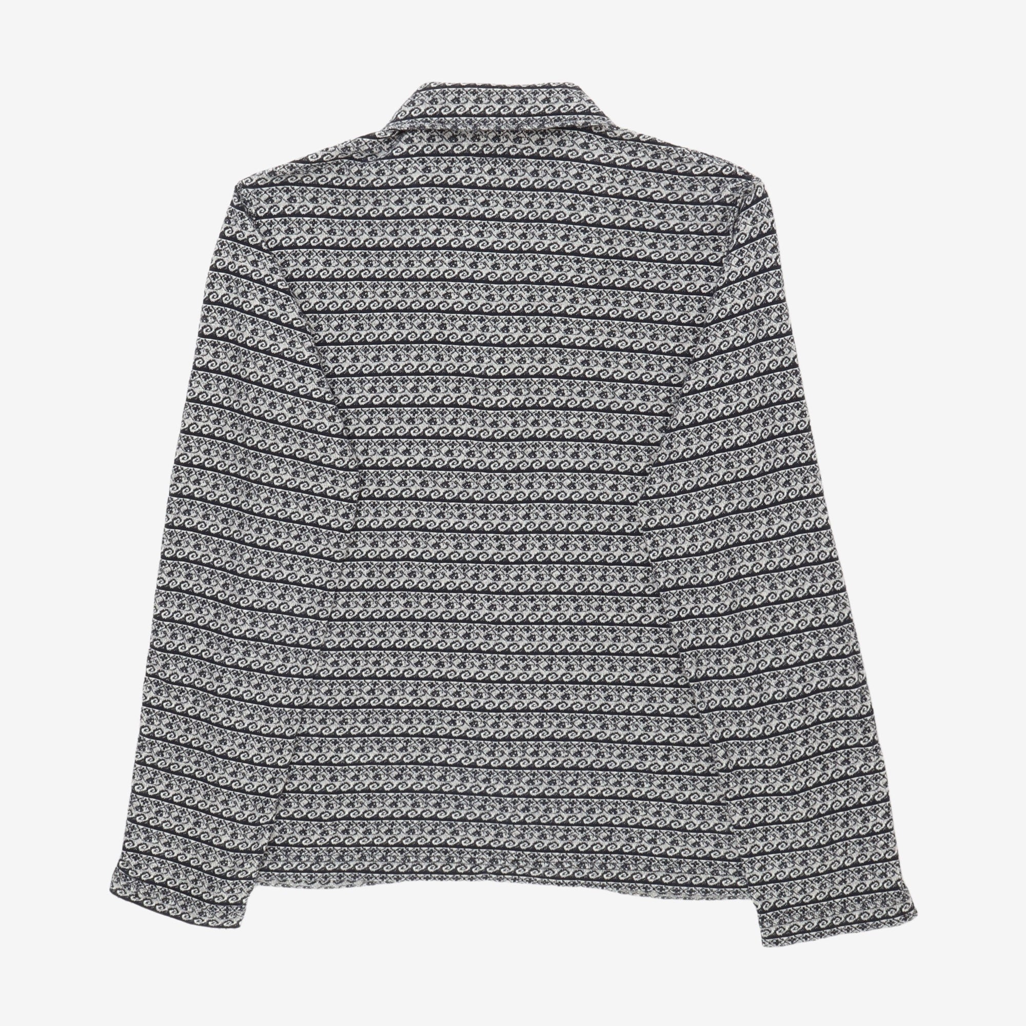 Wave Jacquard Knit Jacket