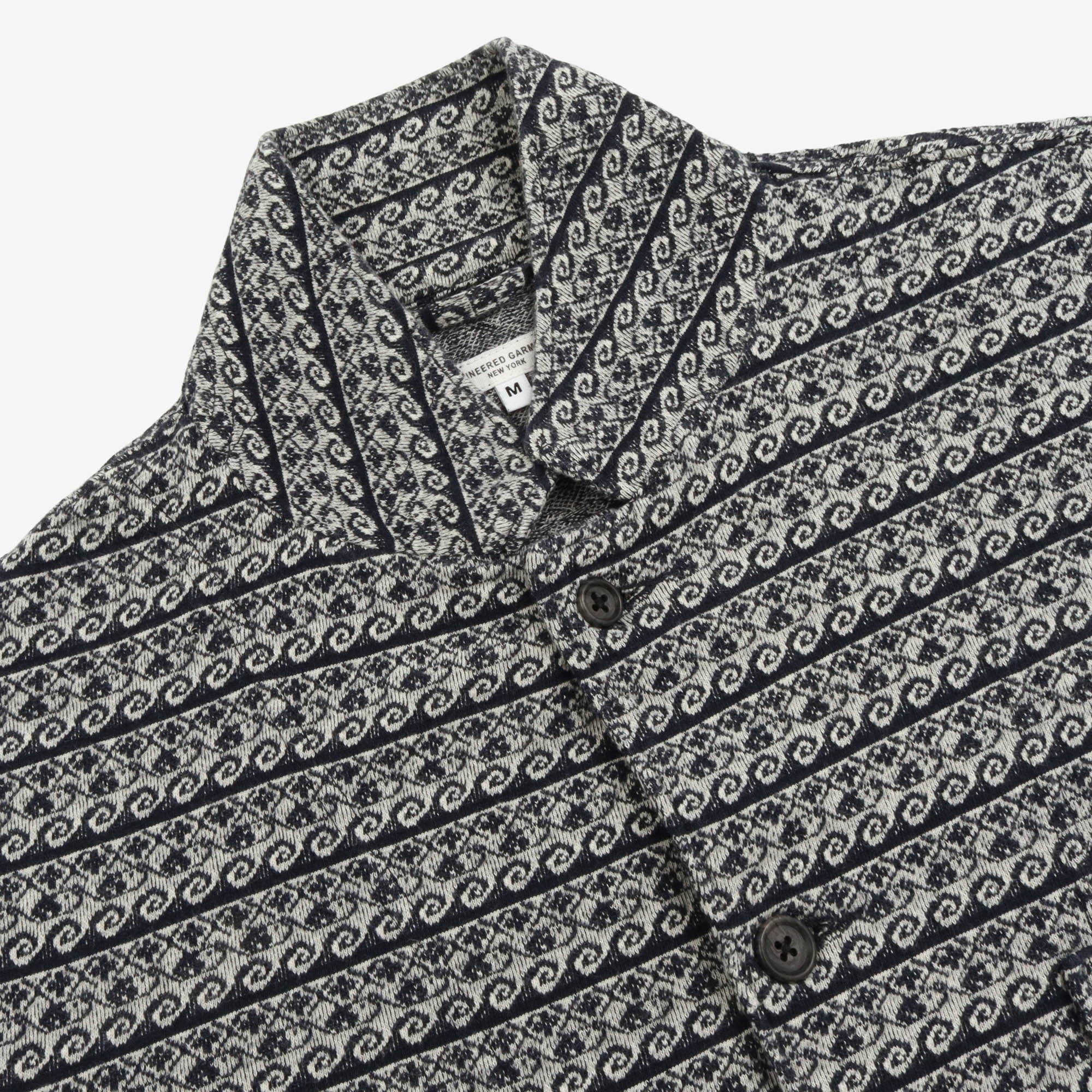 Wave Jacquard Knit Jacket