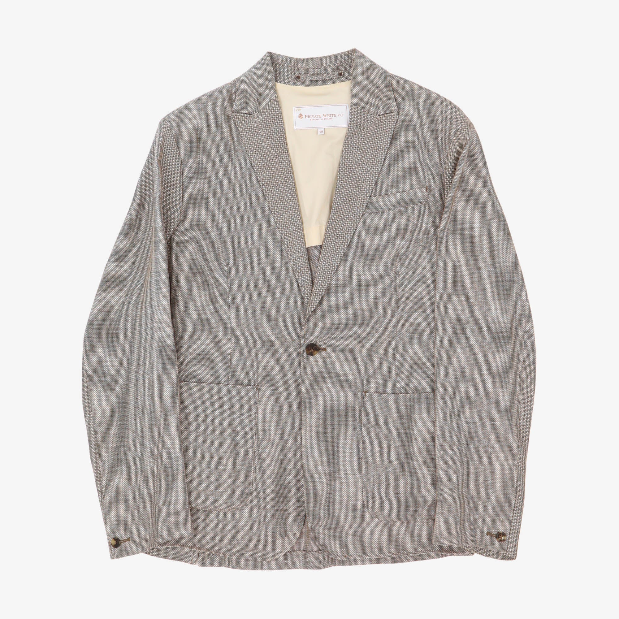 Ecoseam Linen Blend Hopsack Blazer