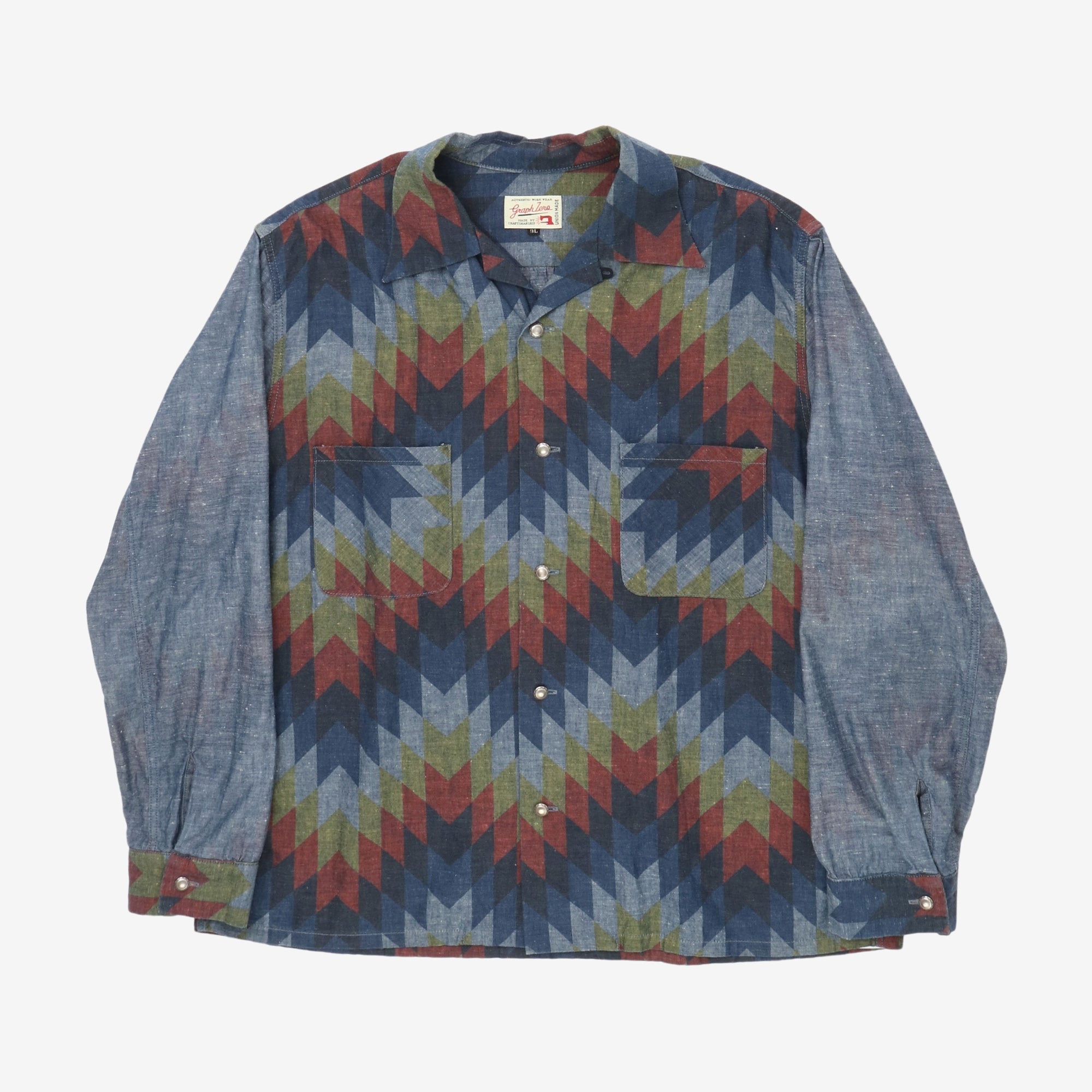 Open Collar Patterned Shirt