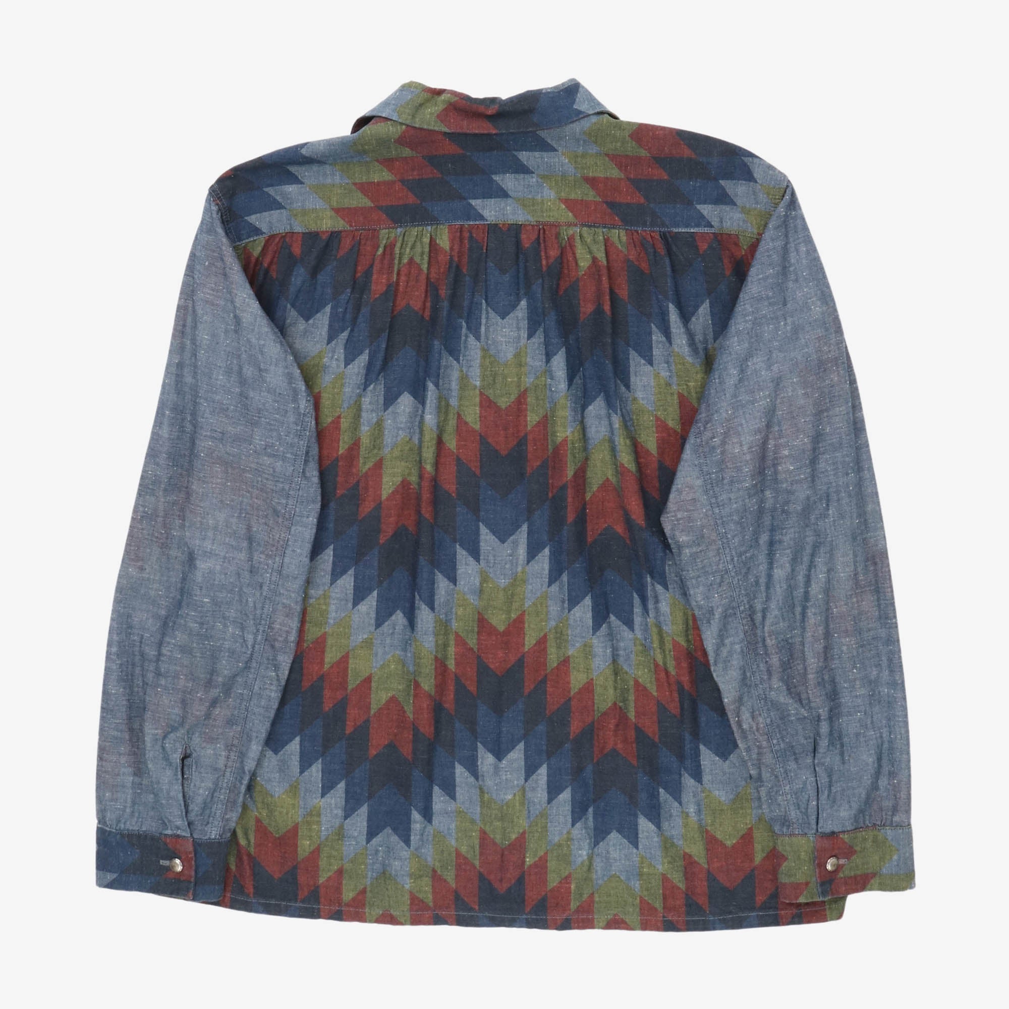 Open Collar Patterned Shirt