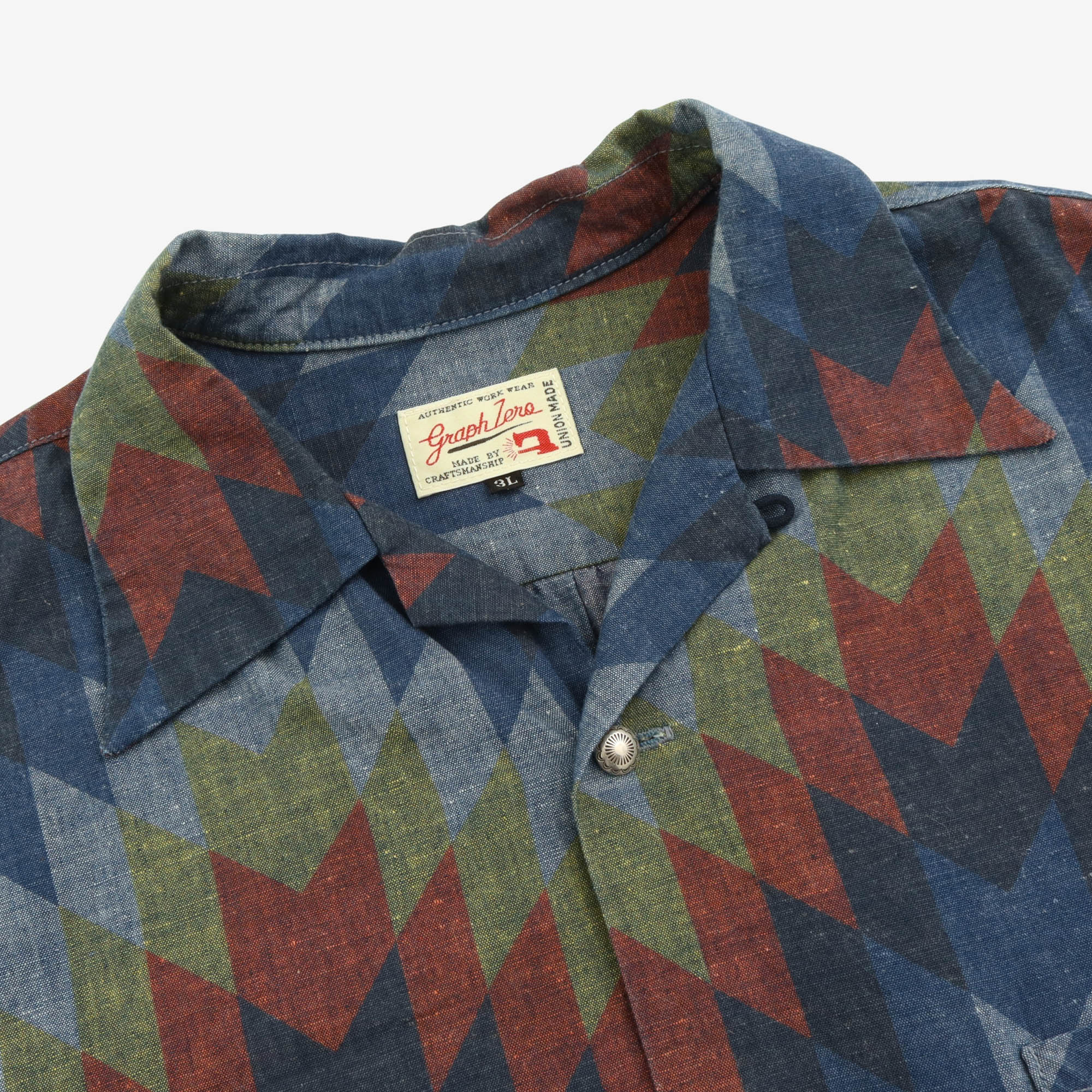 Open Collar Patterned Shirt