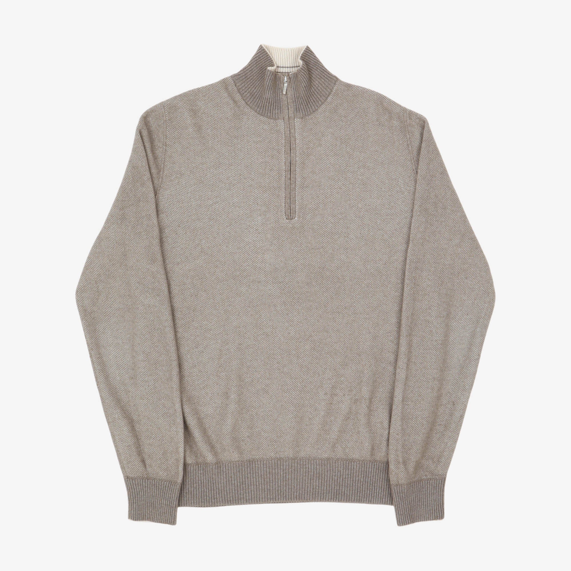 Silk Cashmere Quarter Zip Sweater