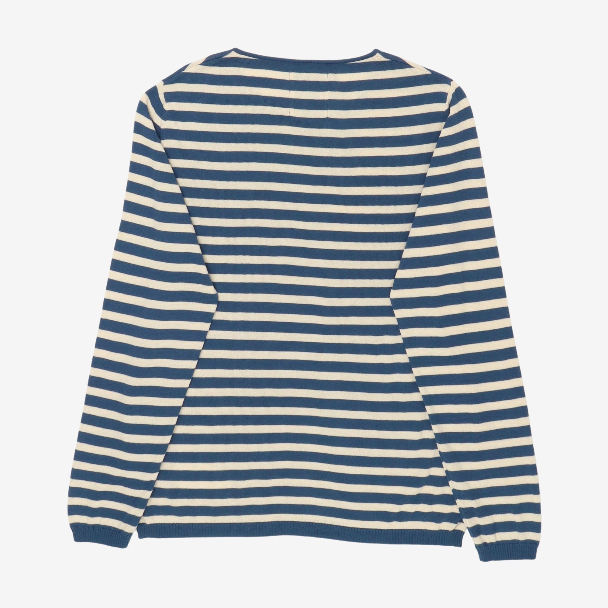 Side Button Striped LS Tee