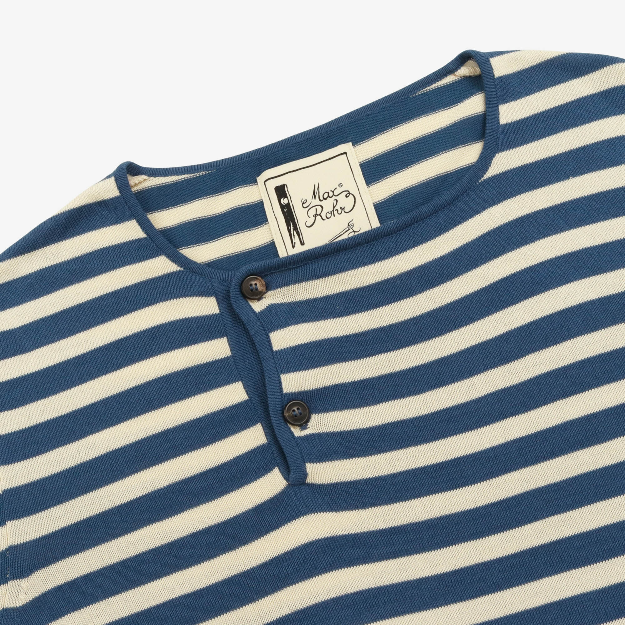 Side Button Striped LS Tee