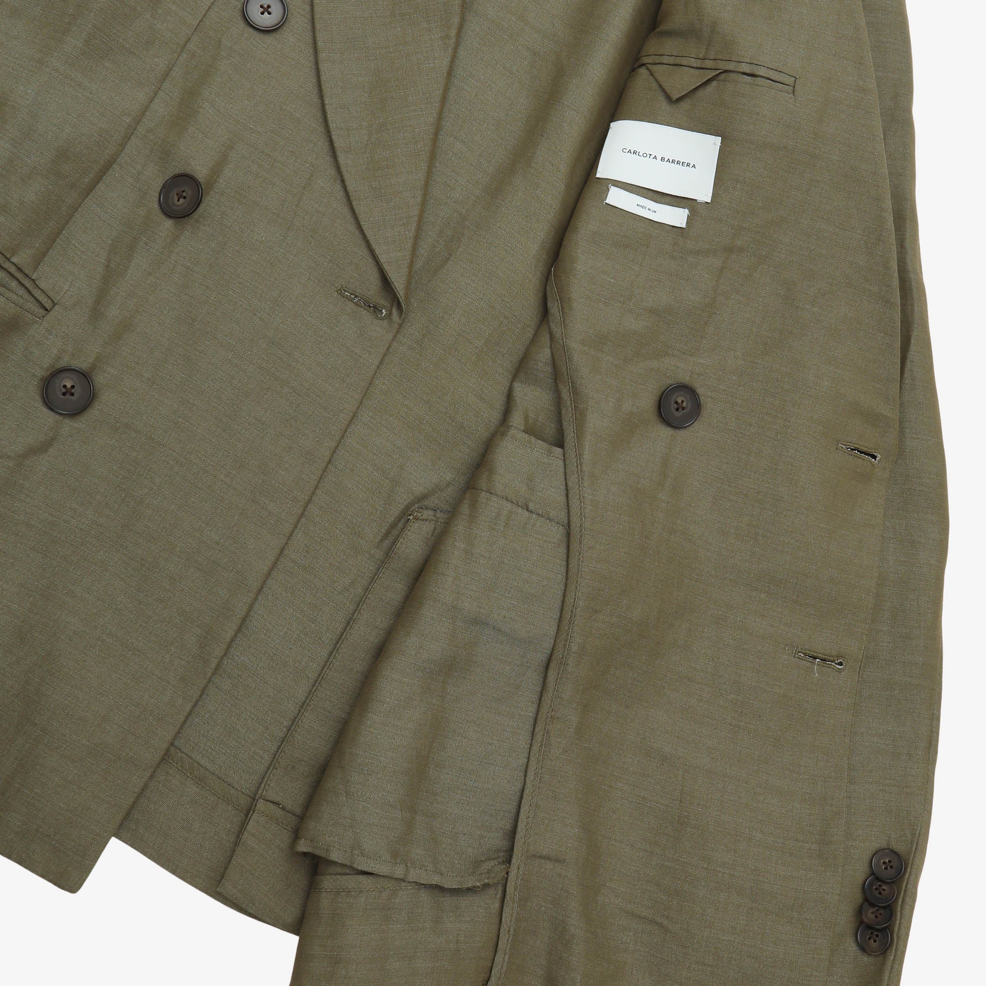 Unlined Linen Blend DB Suit