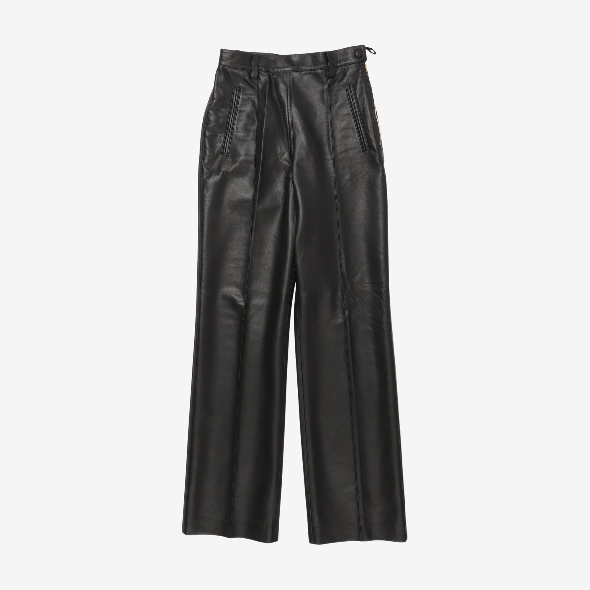 Side Zip Leather Trousers (28W X 33L)