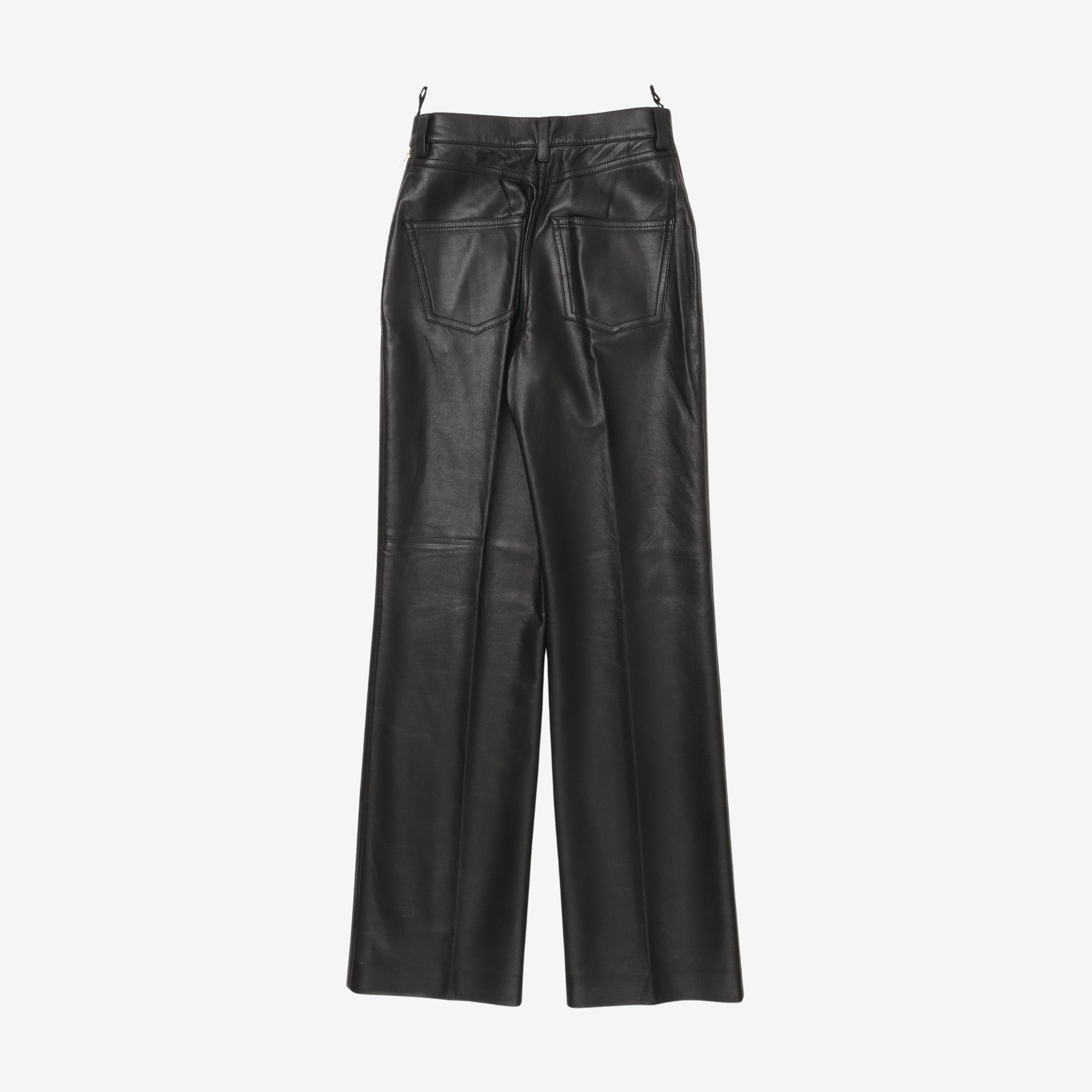 Side Zip Leather Trousers (28W X 33L)