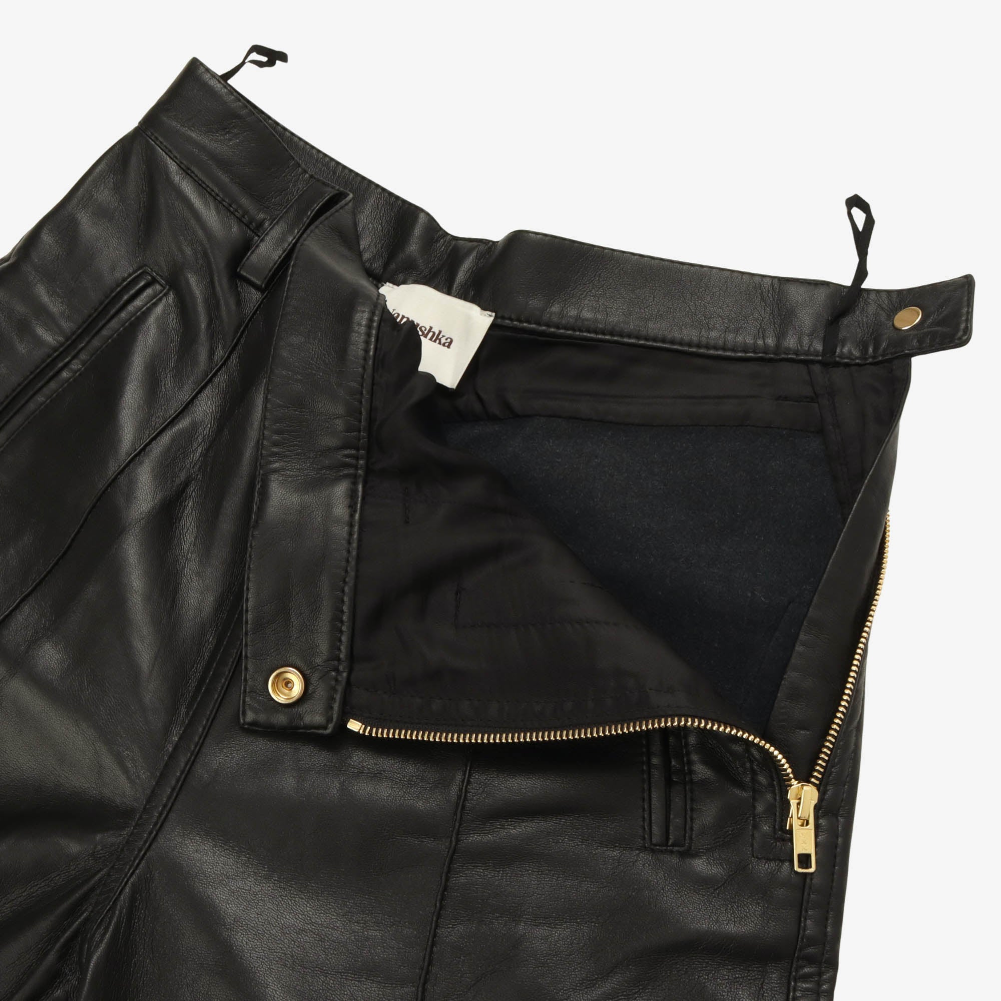 Side Zip Leather Trousers (28W X 33L)