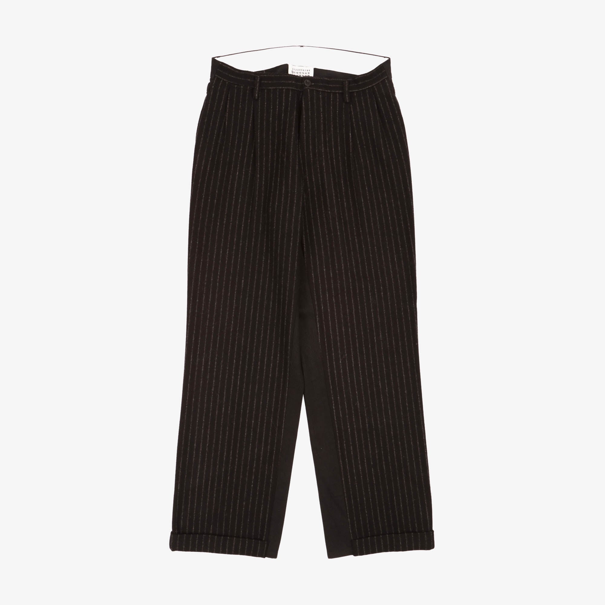Pinstripe Wool Denim Trousers (34W X 34L)