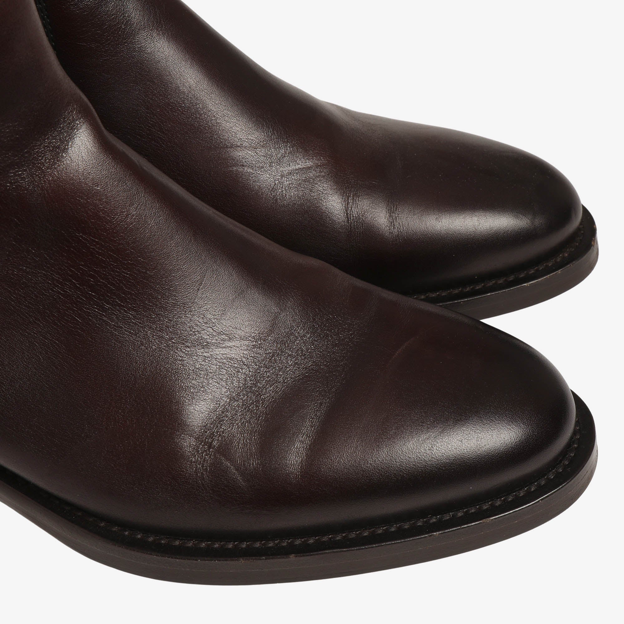 Burnished Leather Chelsea Boots