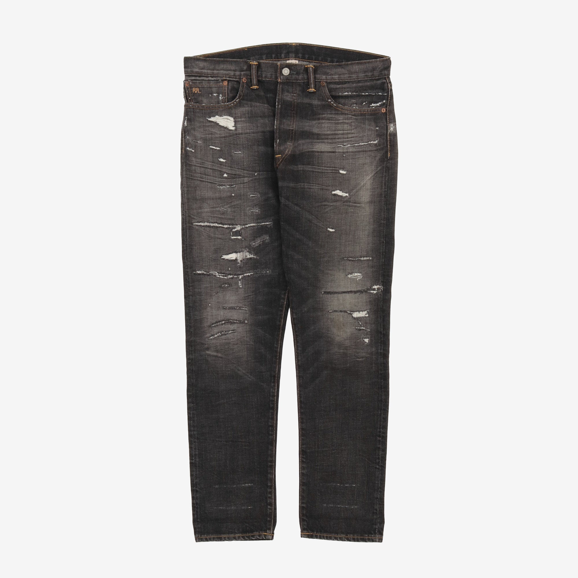 Distressed Selvedge Denim Jeans