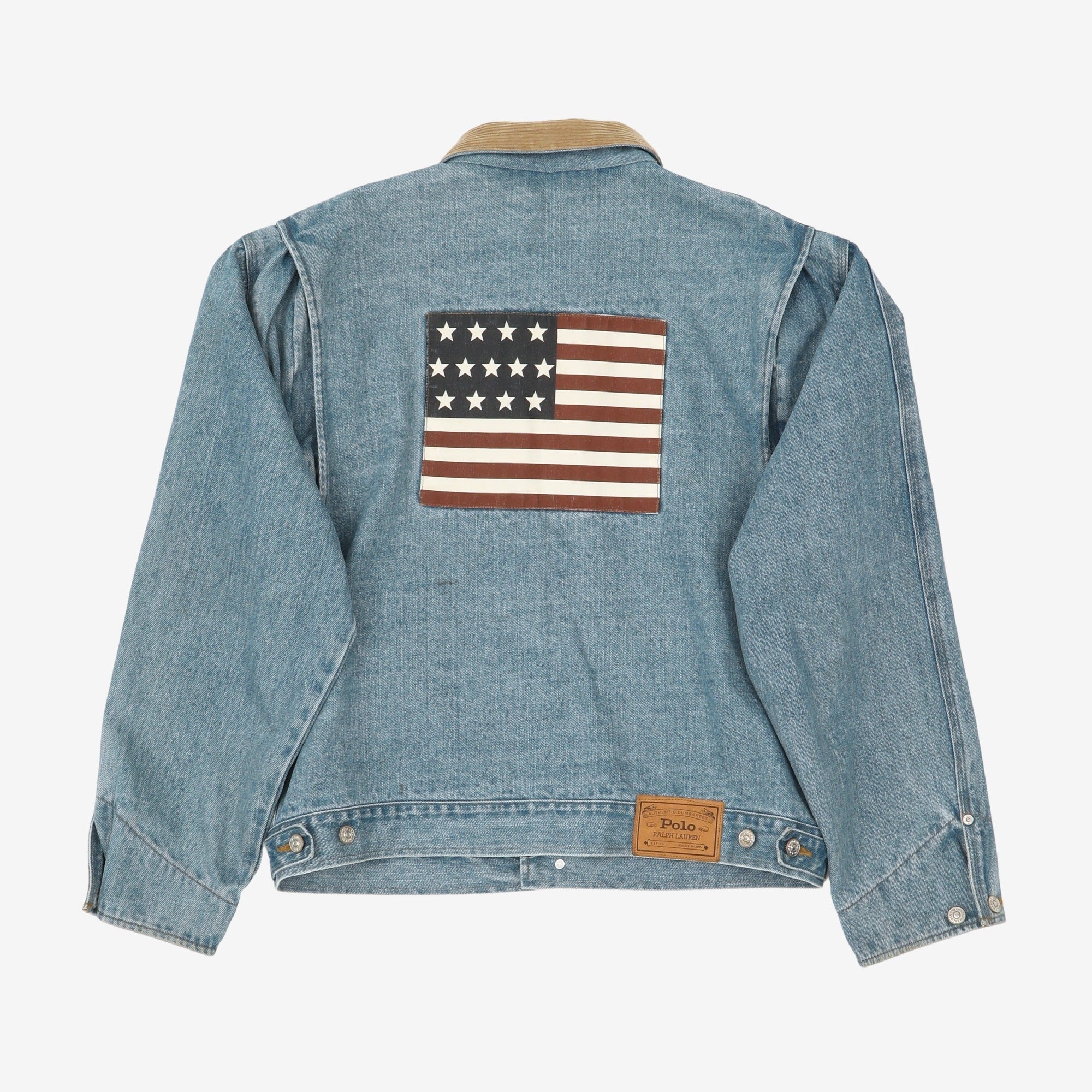 US Flag Polo Denim Jacket