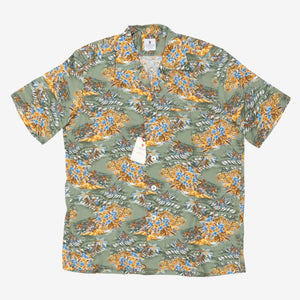 Flower Patterned Open Collar Shirt