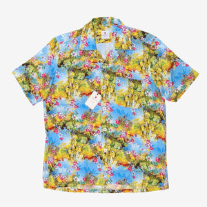 Tropical Print Open Collar Shirt