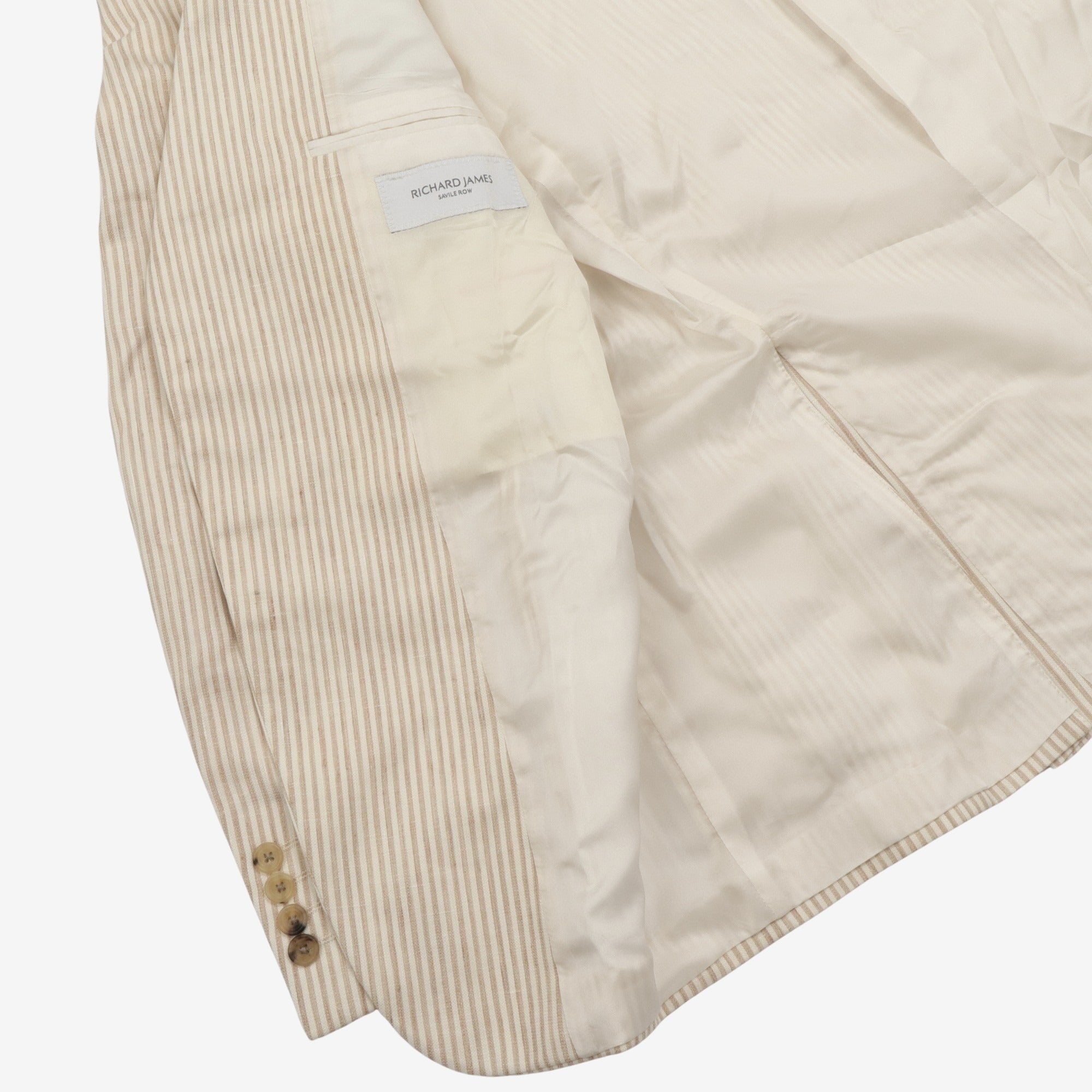 Linen Blend Striped Blazer