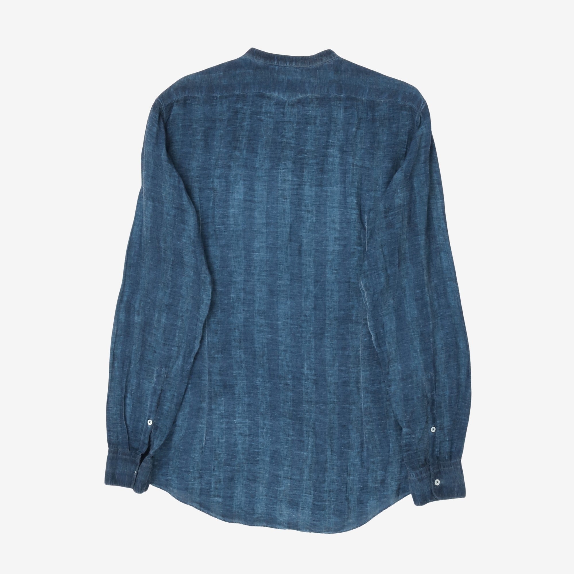Collarless Linen Shirt