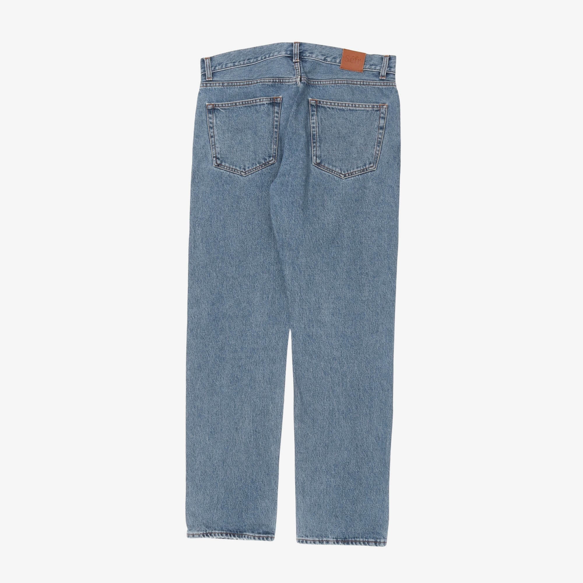 Straight Cut Washed Denim