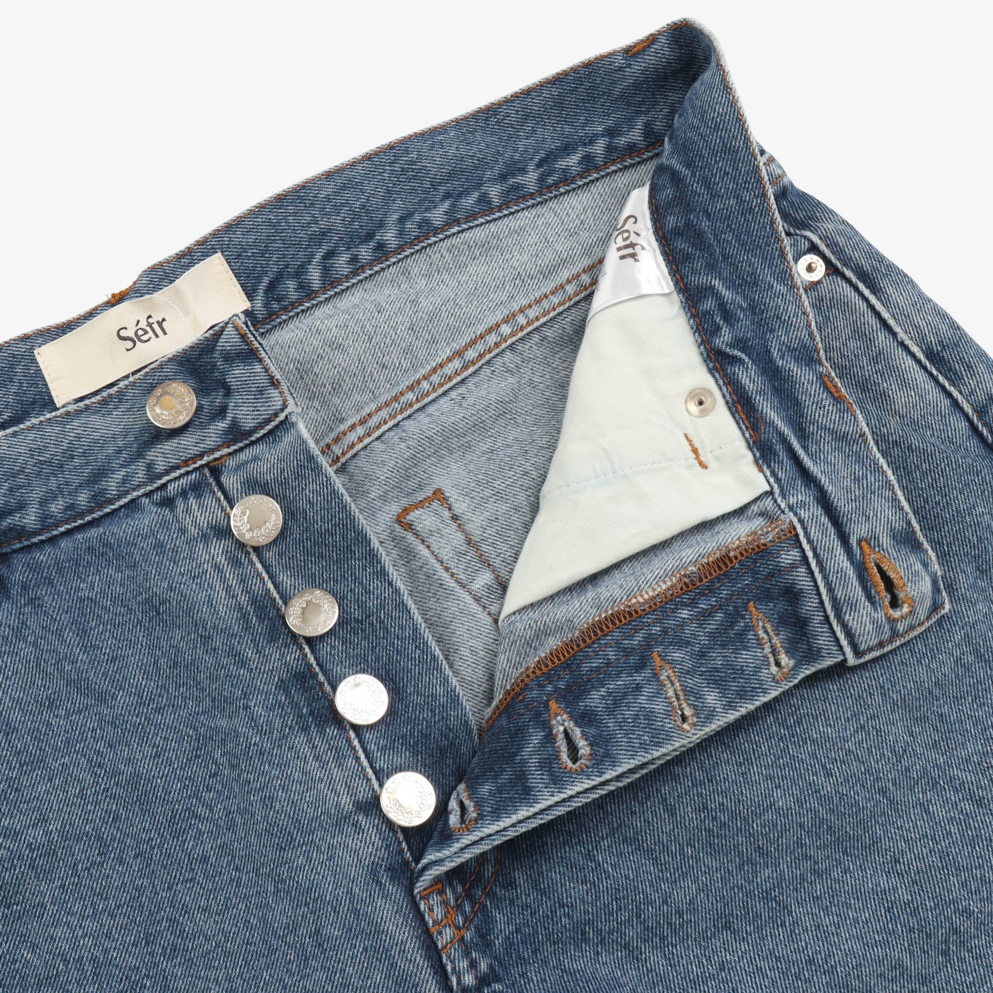 Straight Cut Washed Denim